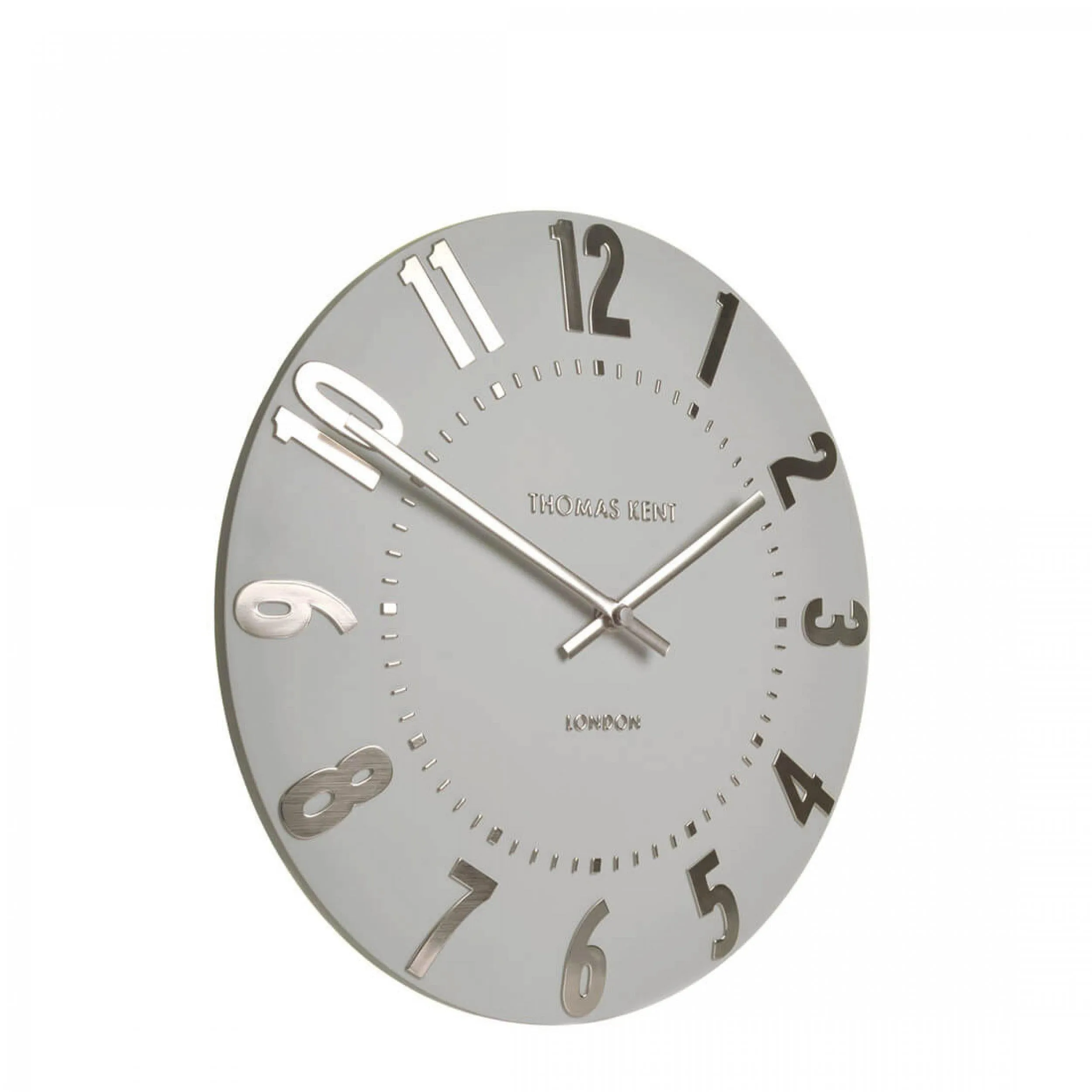 12" Mulberry Wall Clock Silver Cloud