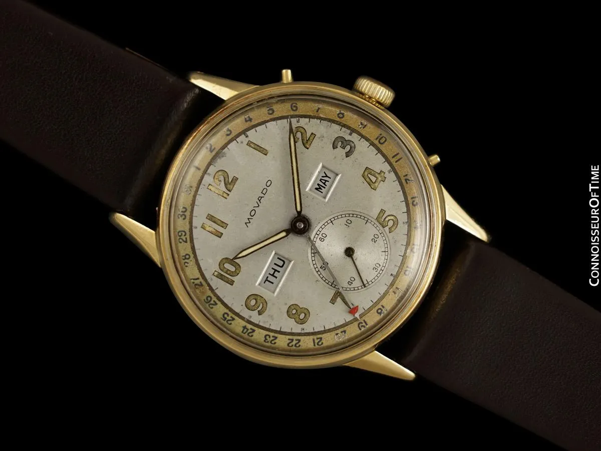 1940's Movado Vintage Triple Calendar "FDR's Watch" - 14K Gold - The Calendograph