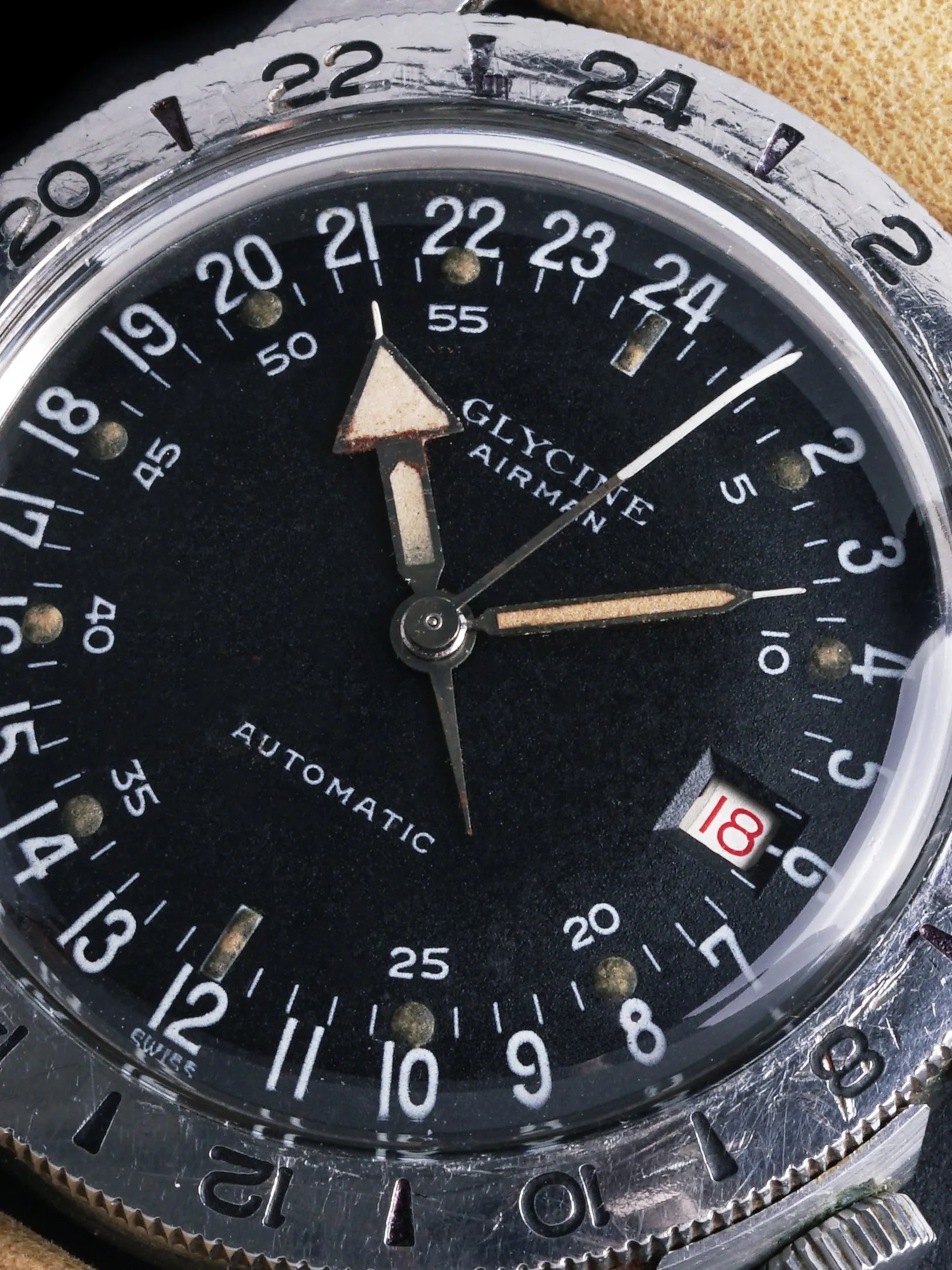1950s Glycine Airman W/ Box and Papers