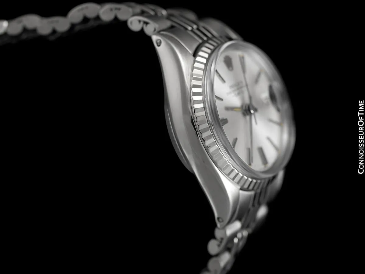 1961 Rolex Classic Vintage Ladies Date Datejust Watch, Silver Dial - Stainless Steel and 18K White Gold