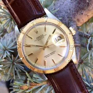 1964 Rolex Thunderbird Datejust 1625 Champagne Two Tone 14K Steel Cal. 1570 Watch