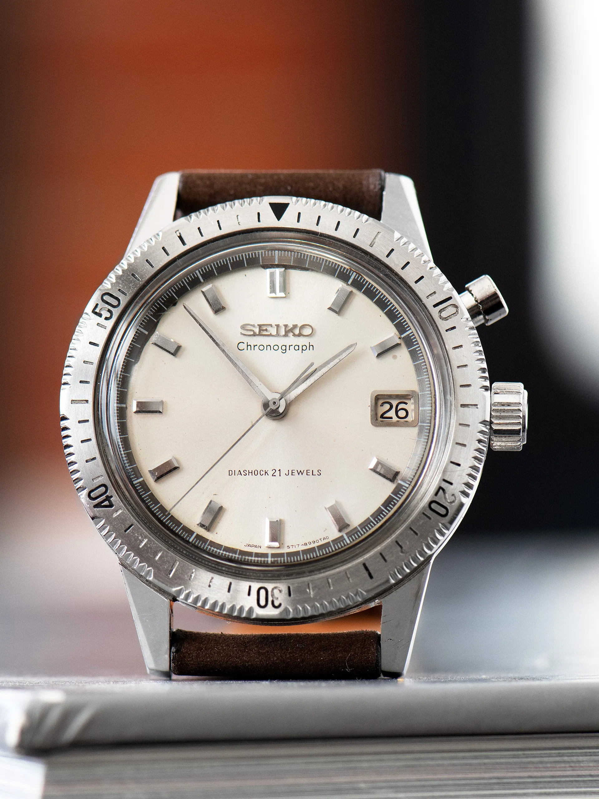 1964 Seiko Mono-Pusher Chronograph (Ref. 5717-8990) Silver Dial