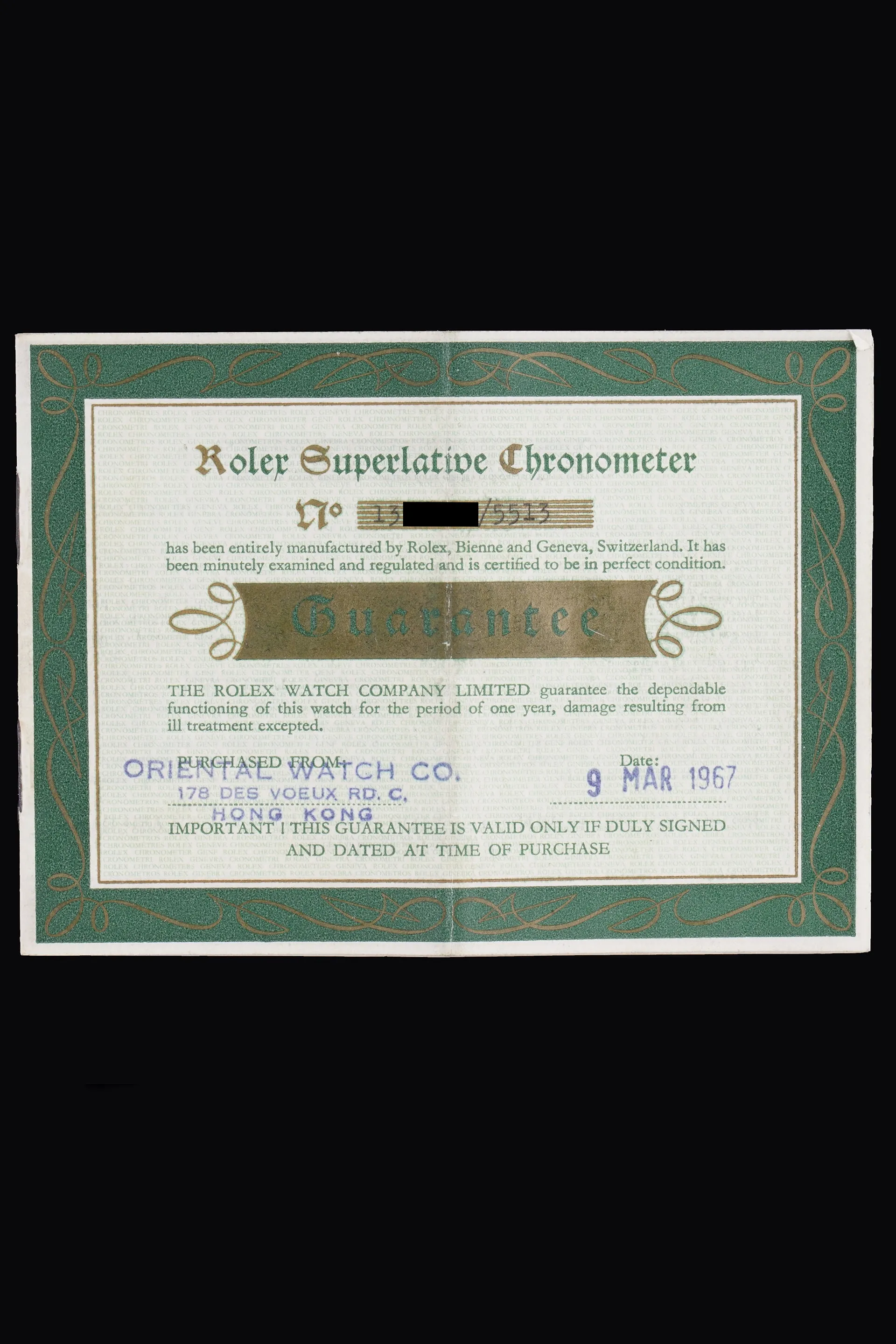 1966 Rolex Submariner (Ref. 5513) GILT Dial W/ Papers