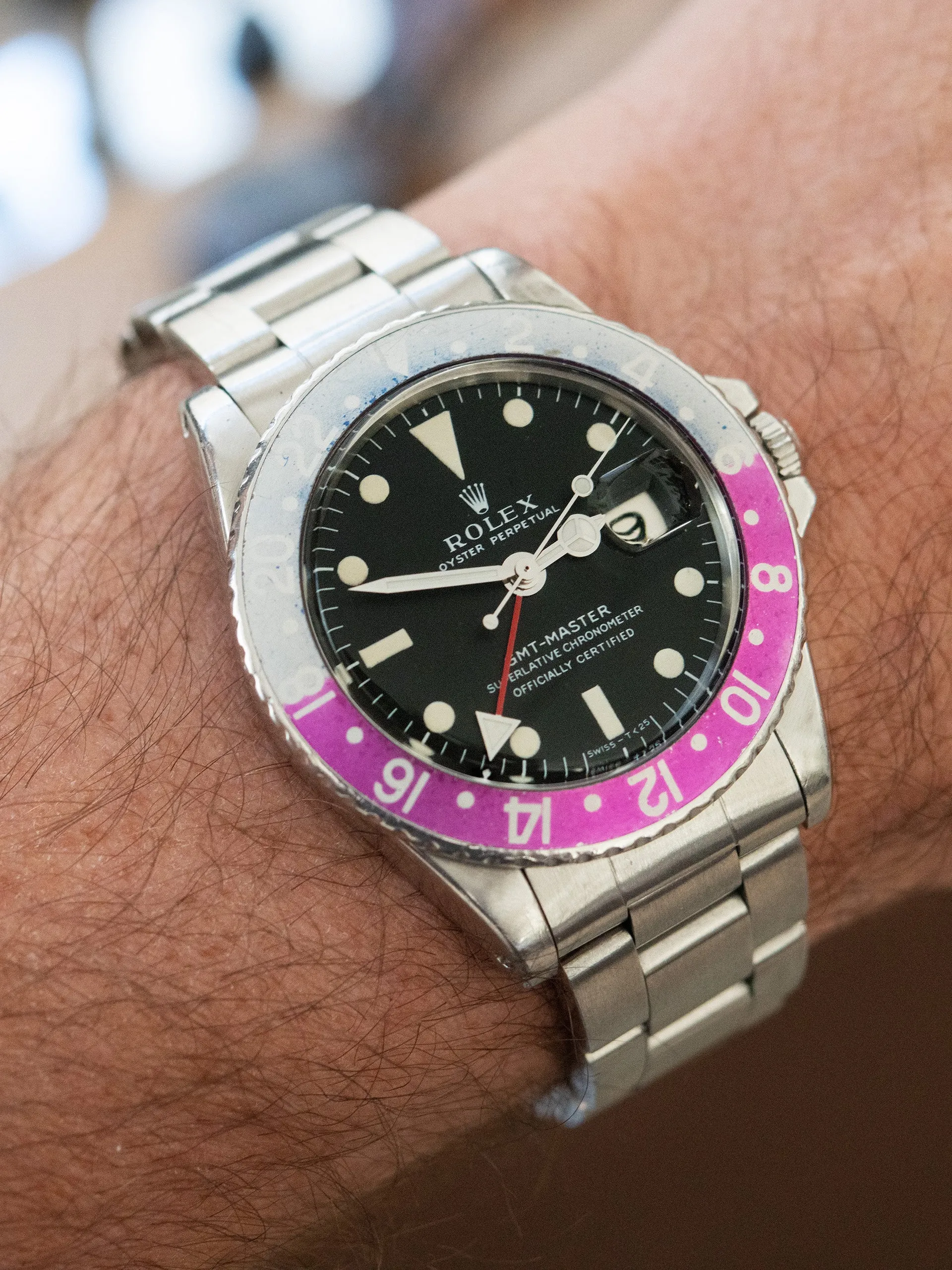 1968 Rolex GMT-Master (Ref. 1675) MK I Dial "Fuchsia"