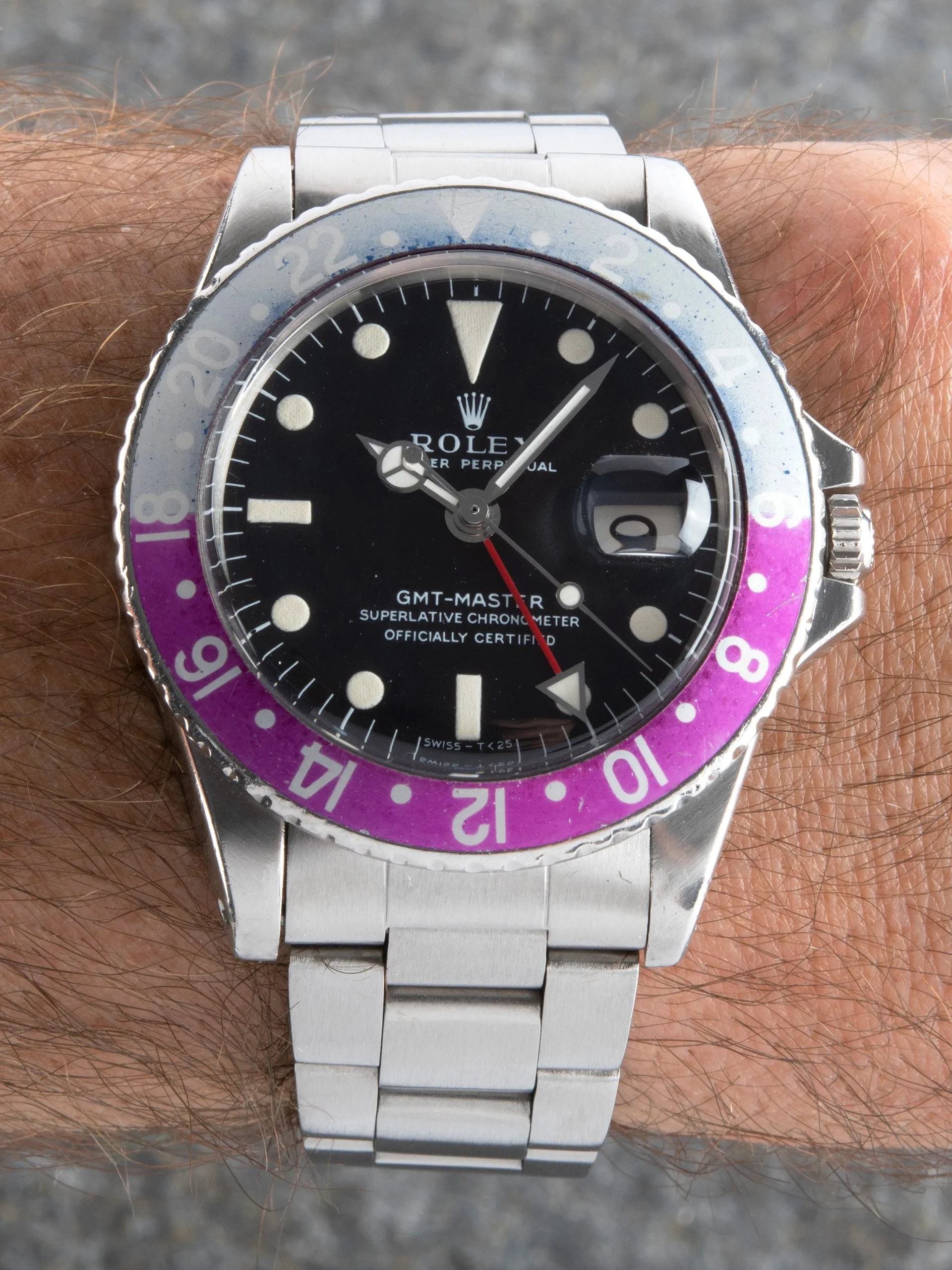 1968 Rolex GMT-Master (Ref. 1675) MK I Dial "Fuchsia"