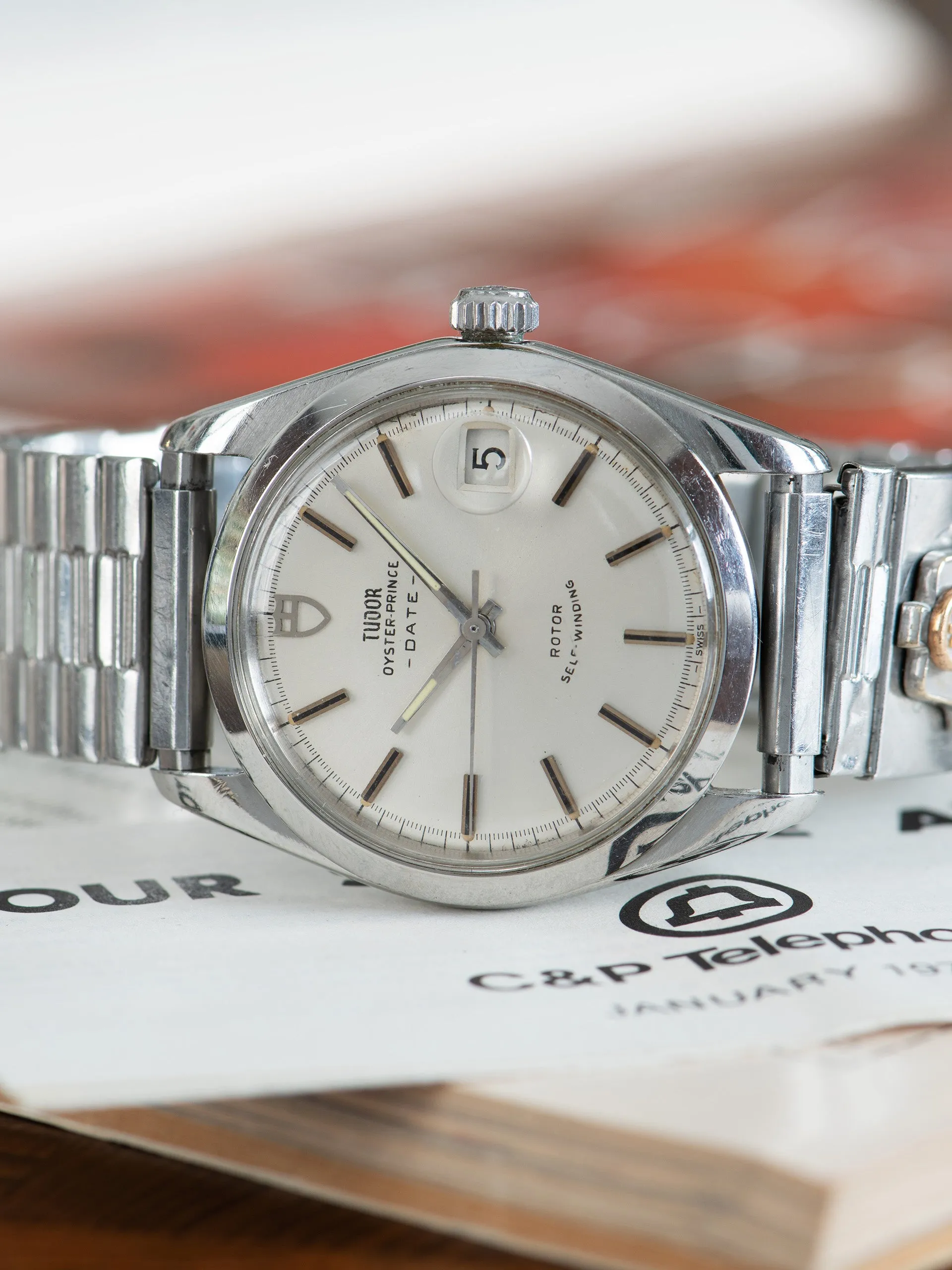 1968 Tudor Oyster-Prince Date (Ref. 7966/0) W/ Papers "C&P Telephone Service Award"