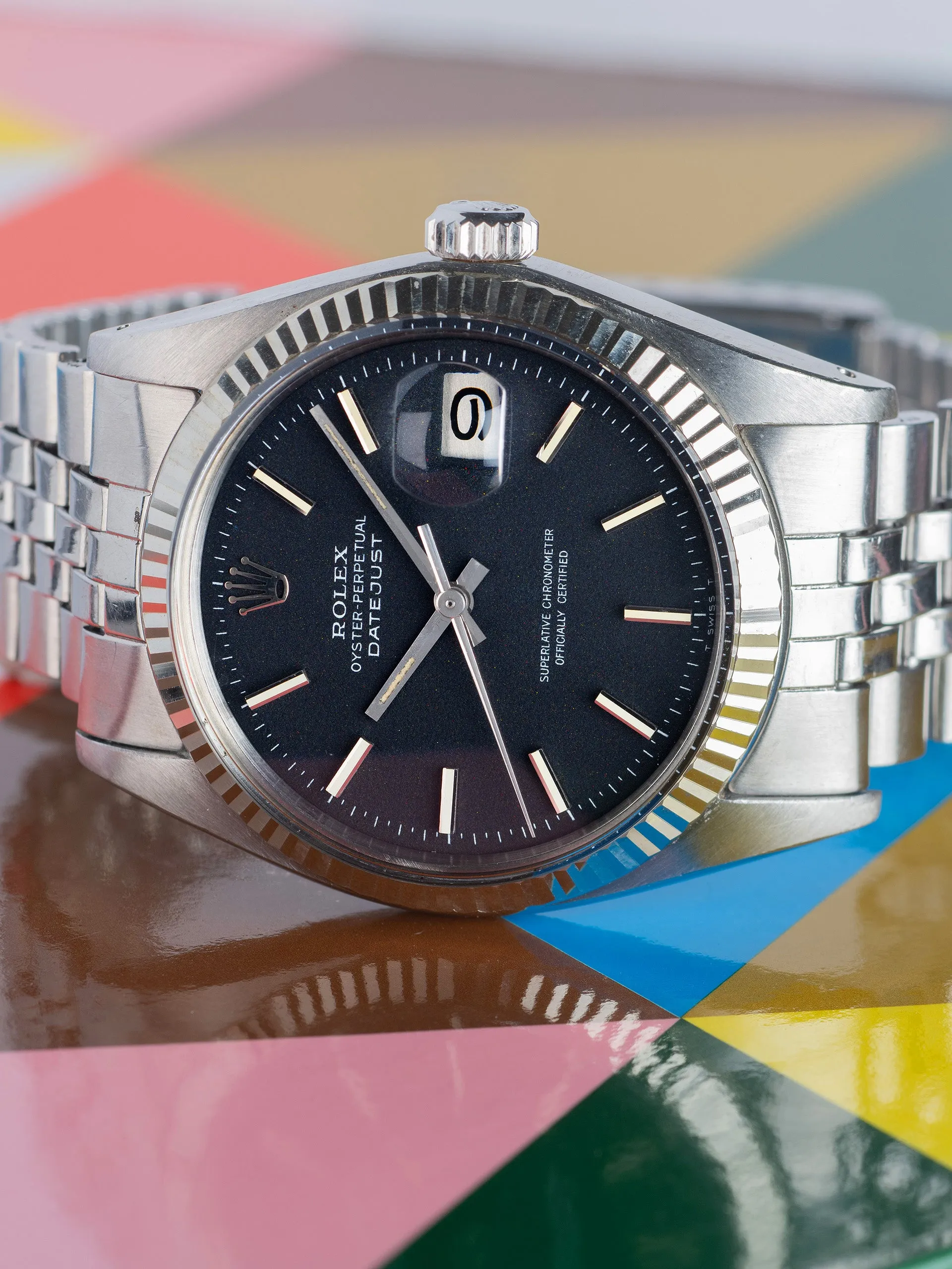 1972 Rolex Datejust (Ref. 1601) Non-Luminous Black "Confetti" Dial