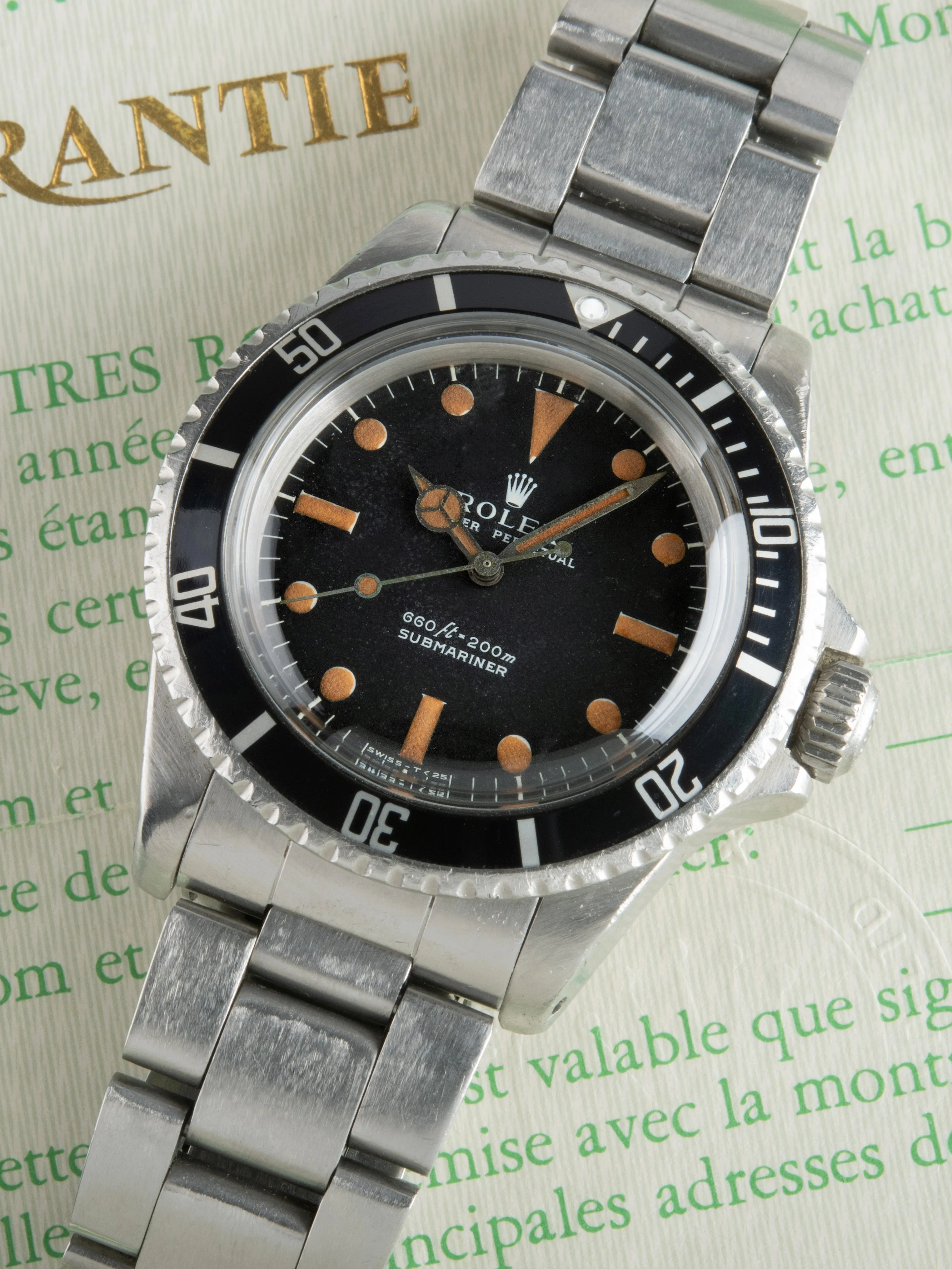 1972 Rolex Submariner (Ref. 5513) "Pumpkin Spice" Serif Dial W/ Guarantee Paper