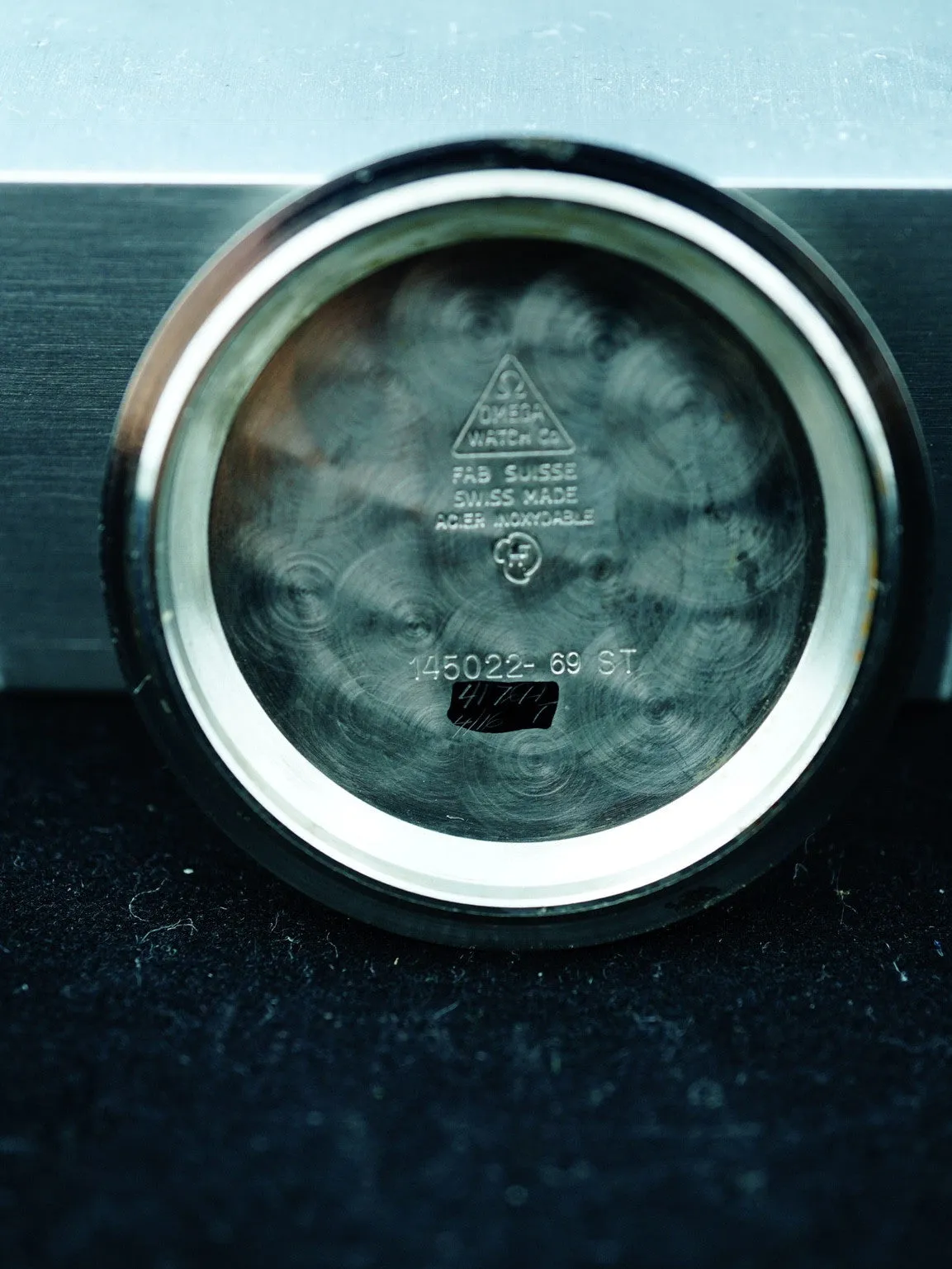 1973 Omega Speedmaster 145.022 CALIBRE 861 Rare Straight Writing "Moon Watch" Case Back