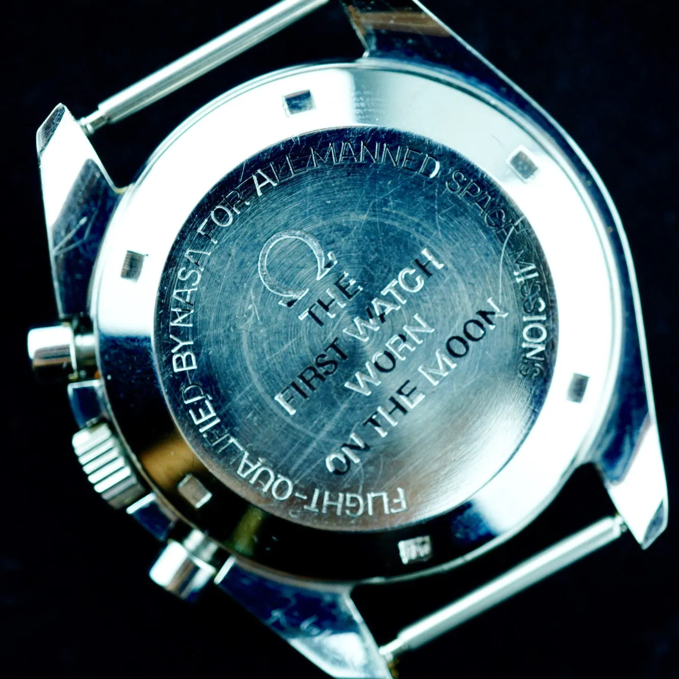 1973 Omega Speedmaster 145.022 CALIBRE 861 Rare Straight Writing "Moon Watch" Case Back