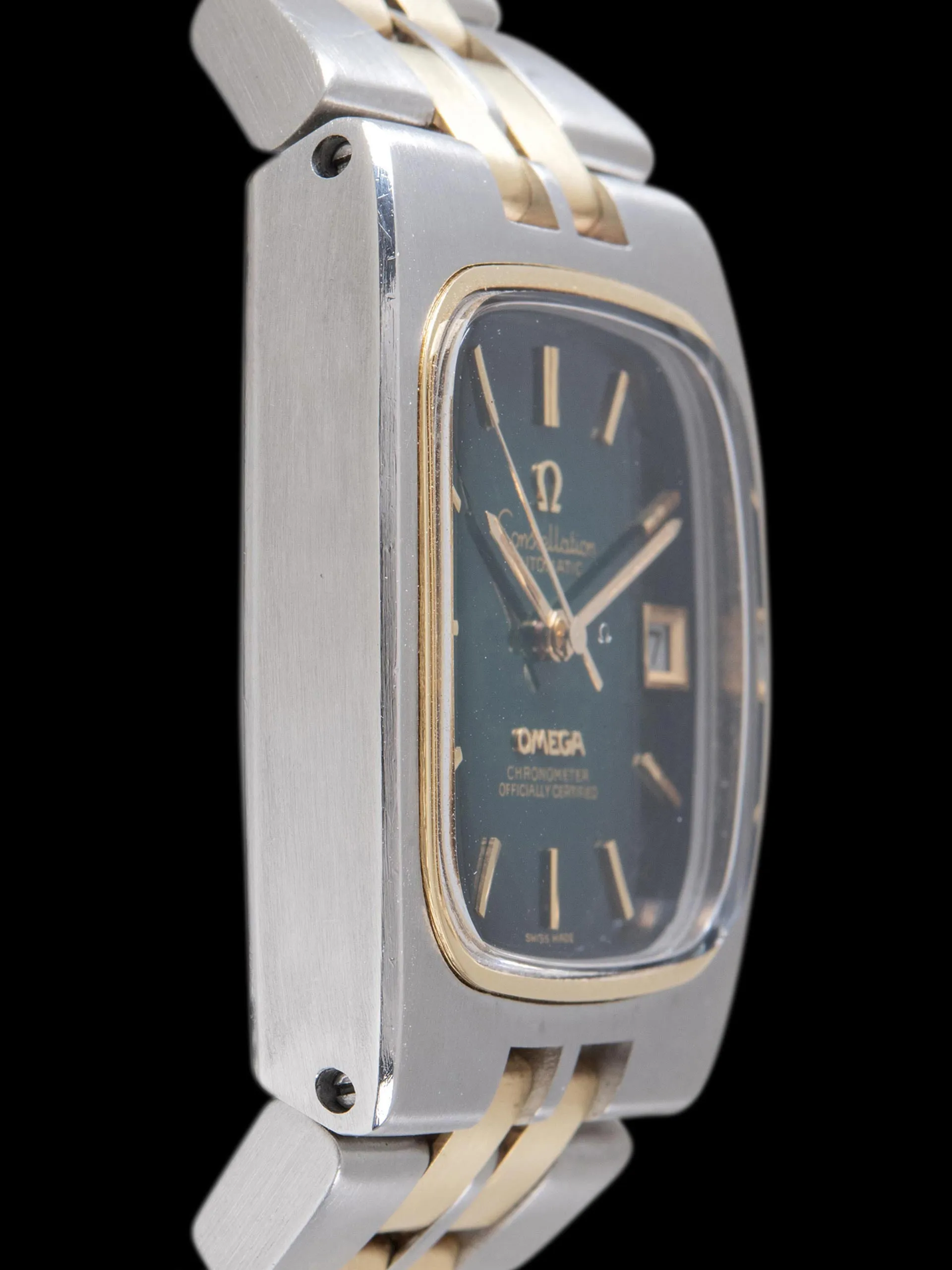 1974 Omega Two-Tone Constellation "TV Case" (Ref. 168.0059) Green Vignette "Spider" Dial