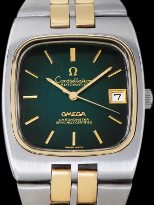 1974 Omega Two-Tone Constellation "TV Case" (Ref. 168.0059) Green Vignette "Spider" Dial