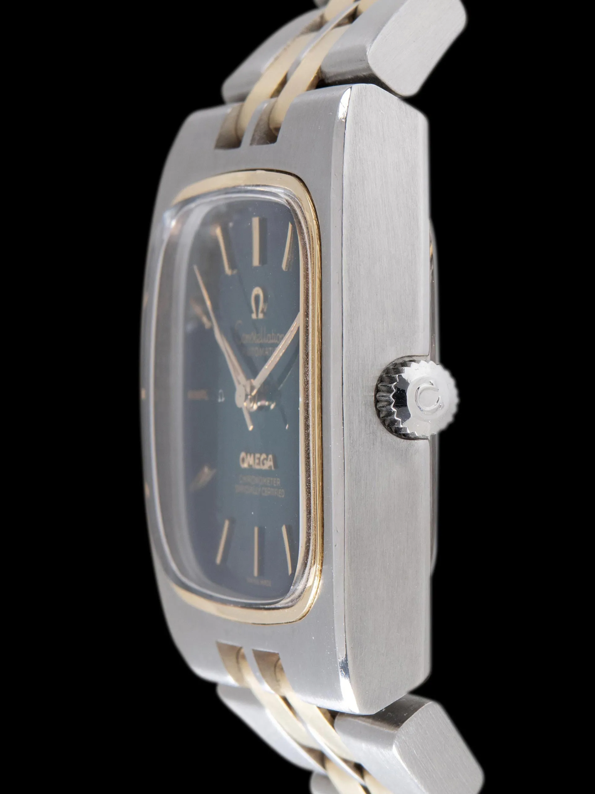 1974 Omega Two-Tone Constellation "TV Case" (Ref. 168.0059) Green Vignette "Spider" Dial