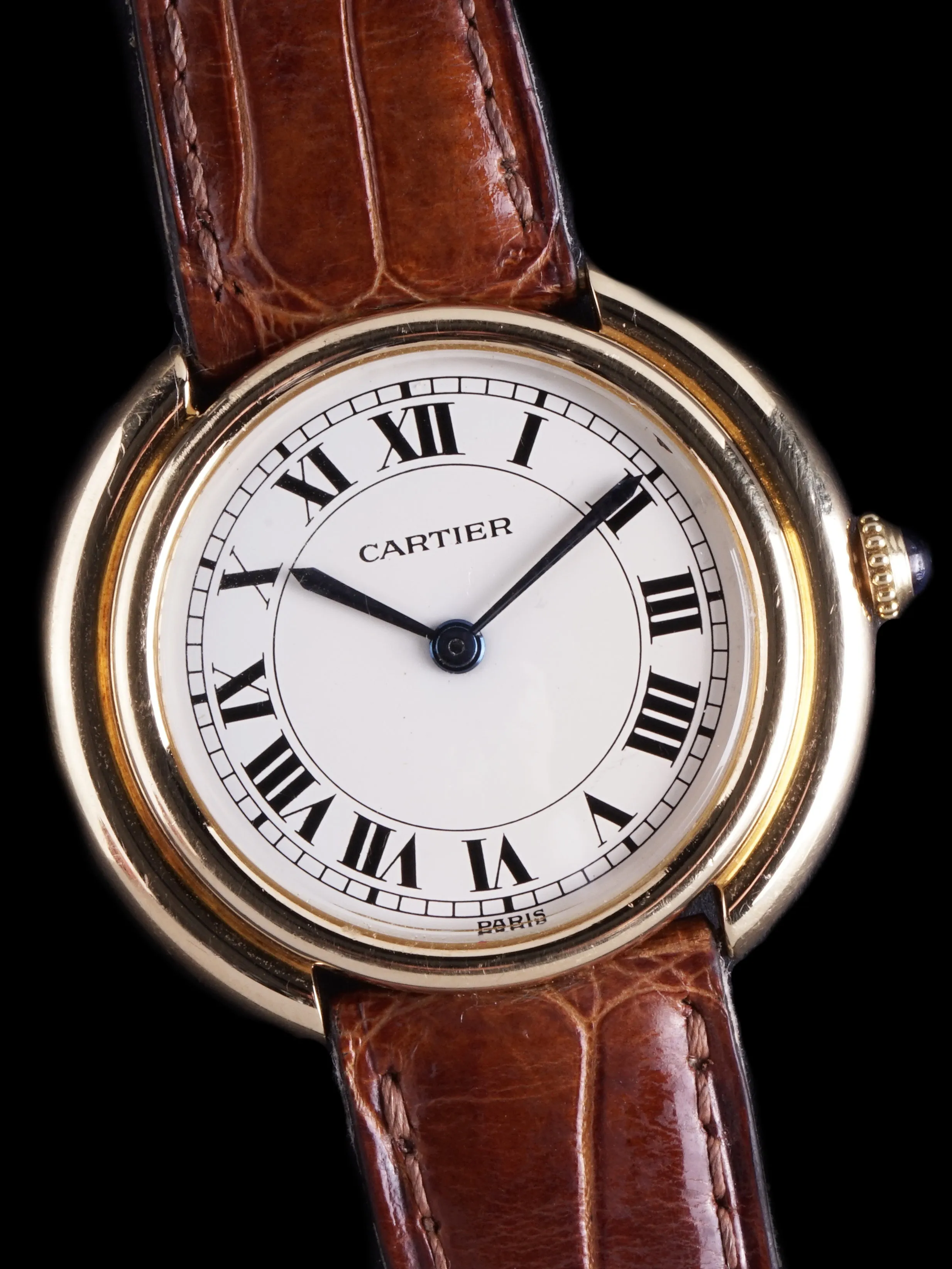 1980s Cartier Tank Vendome Paris 18k YG "Manual"