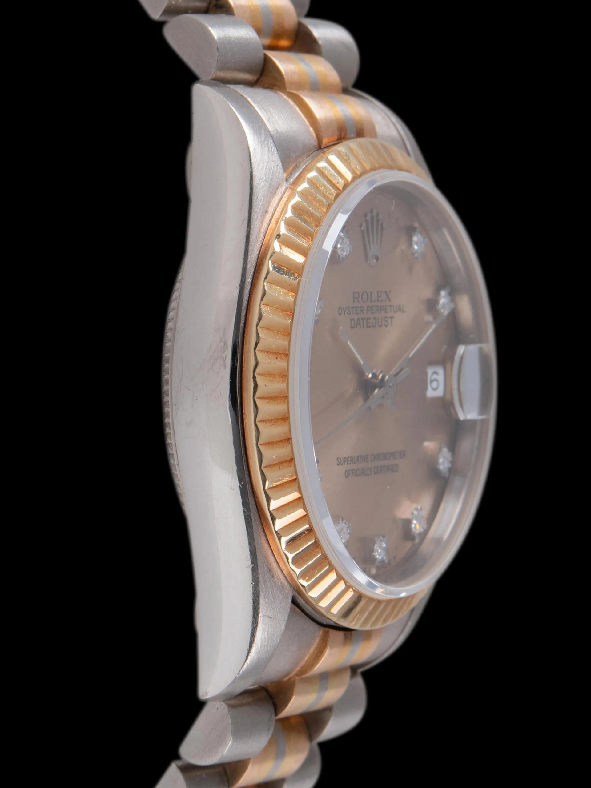 1986 Rolex Midsize Datejust Tridor (Ref. 68279B) Salmon Diamond Dial