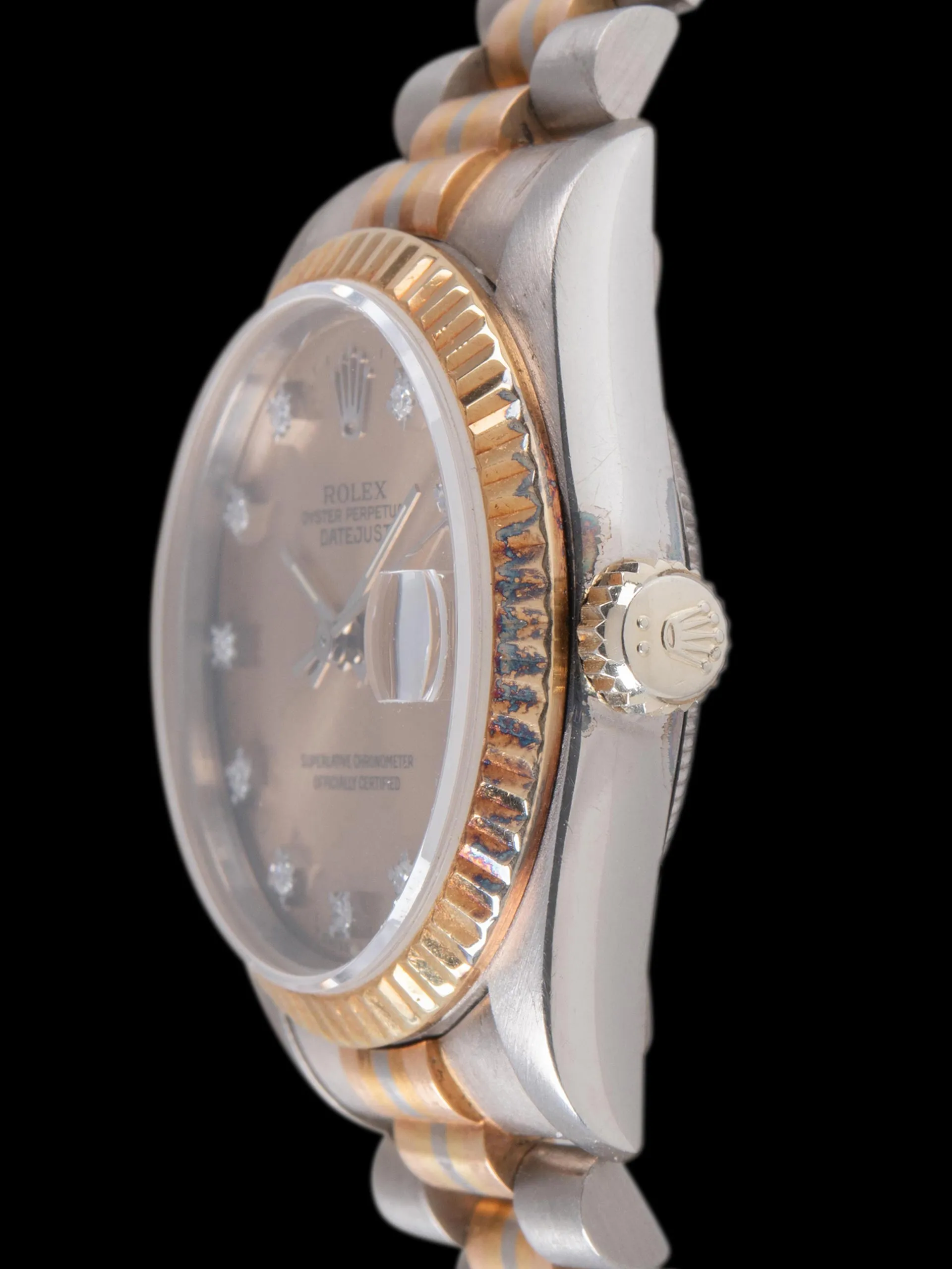 1986 Rolex Midsize Datejust Tridor (Ref. 68279B) Salmon Diamond Dial