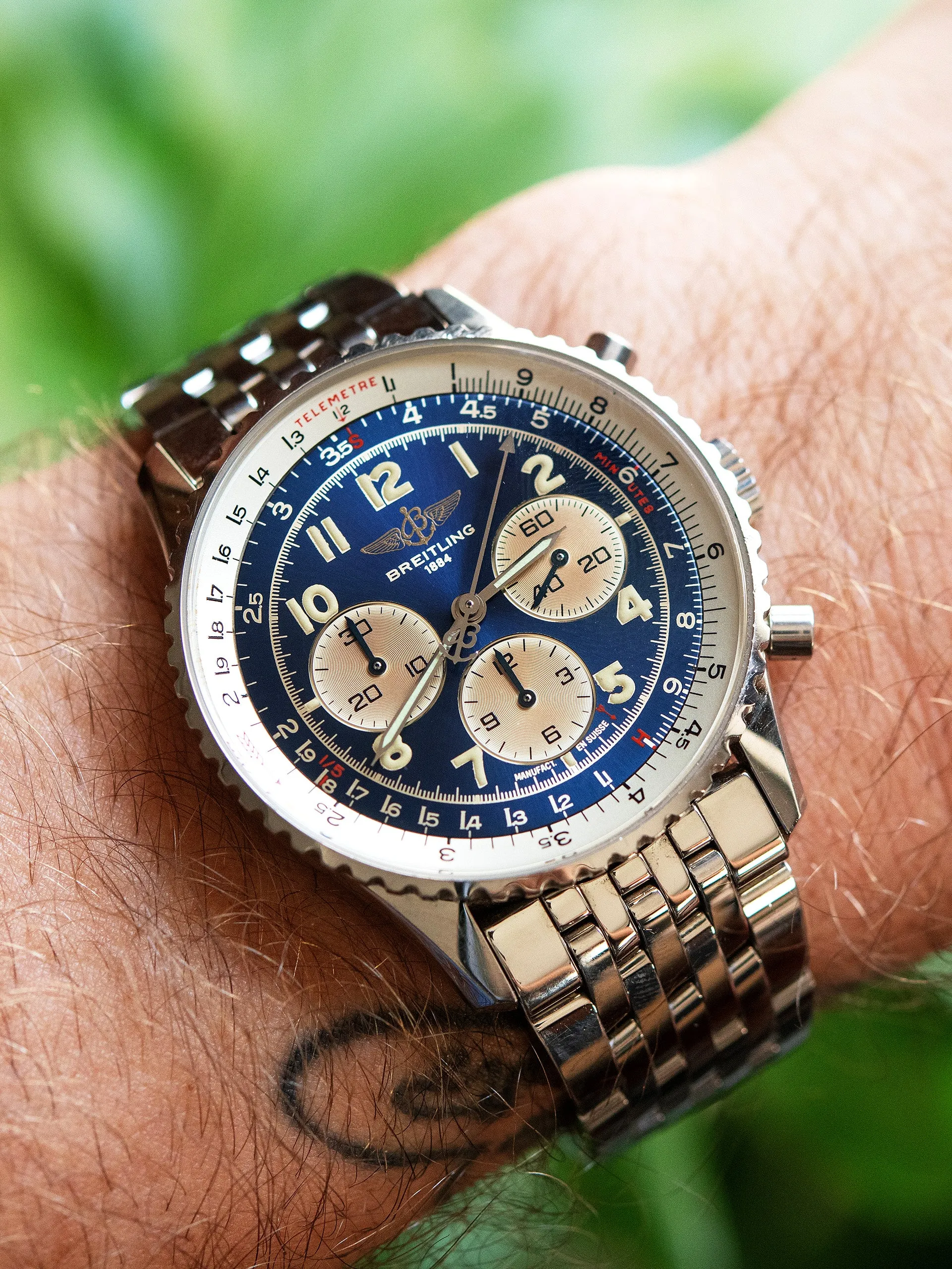 1990s Breitling Navitimer 92 (Ref. A30021) Blue Dial W/ Box & Booklets
