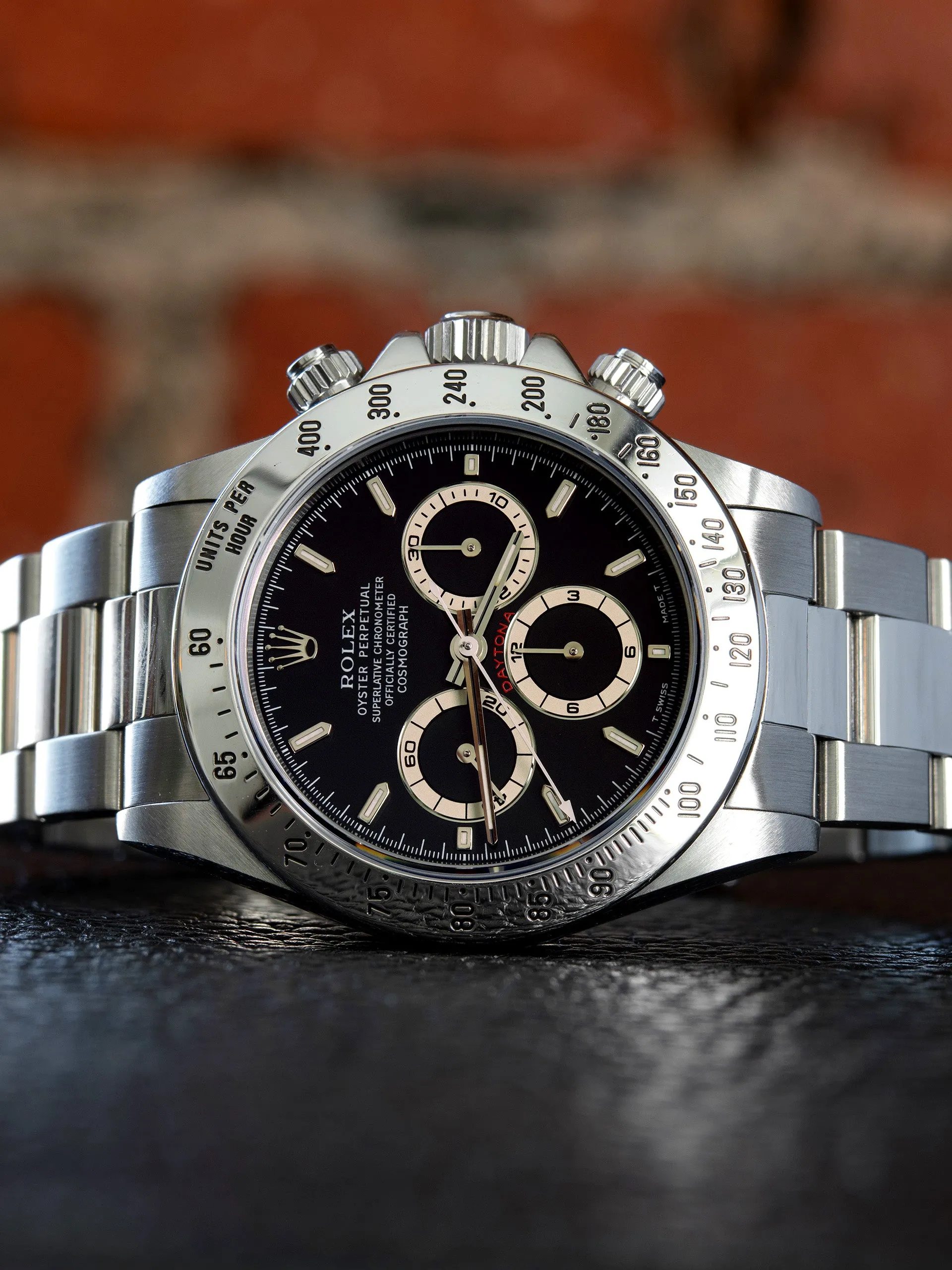 1995 Rolex Zenith Daytona (Ref. 16520) Black Mk. IV Dial W/ Rolex Service Card & Document
