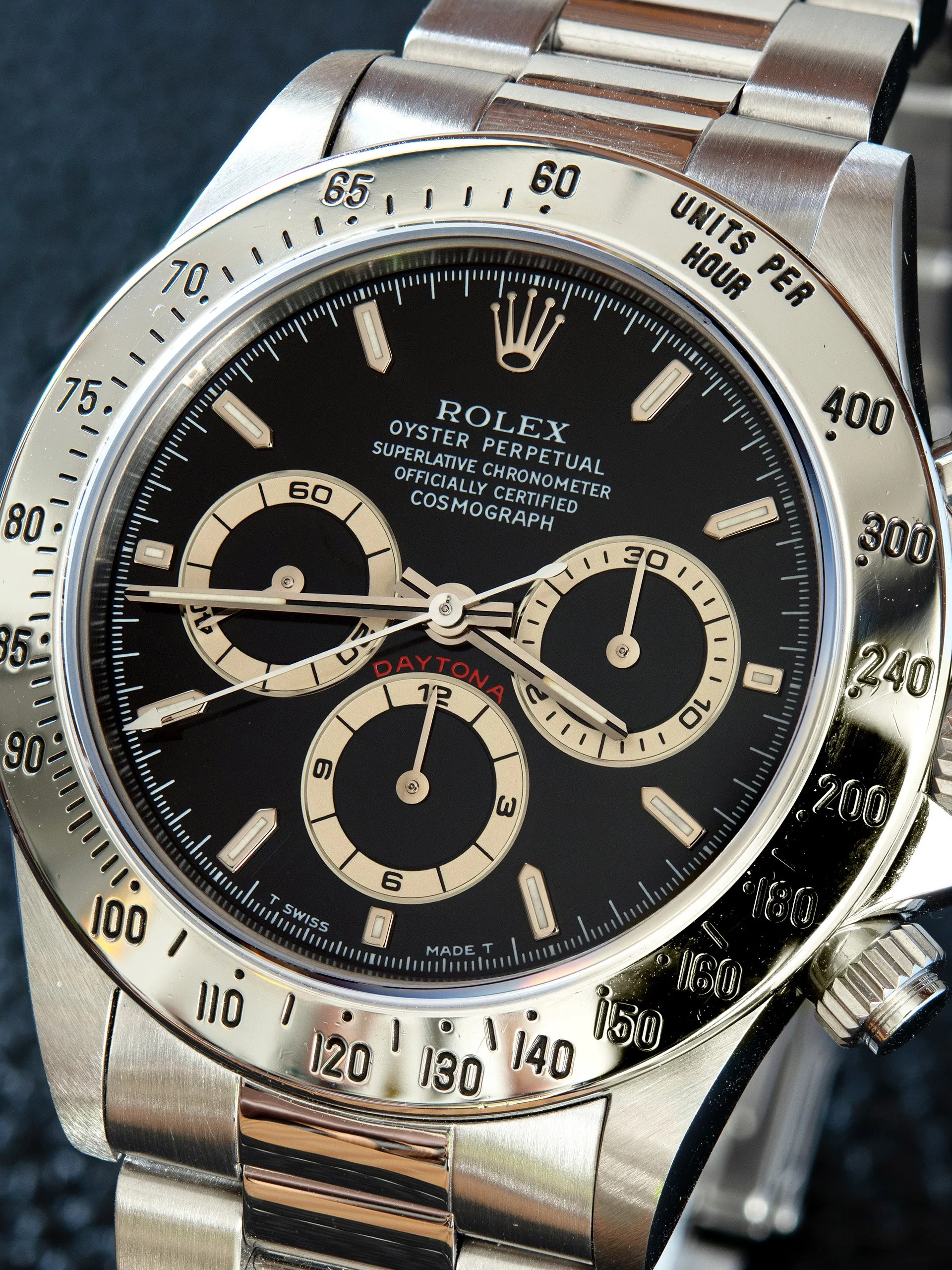 1995 Rolex Zenith Daytona (Ref. 16520) Black Mk. IV Dial W/ Rolex Service Card & Document