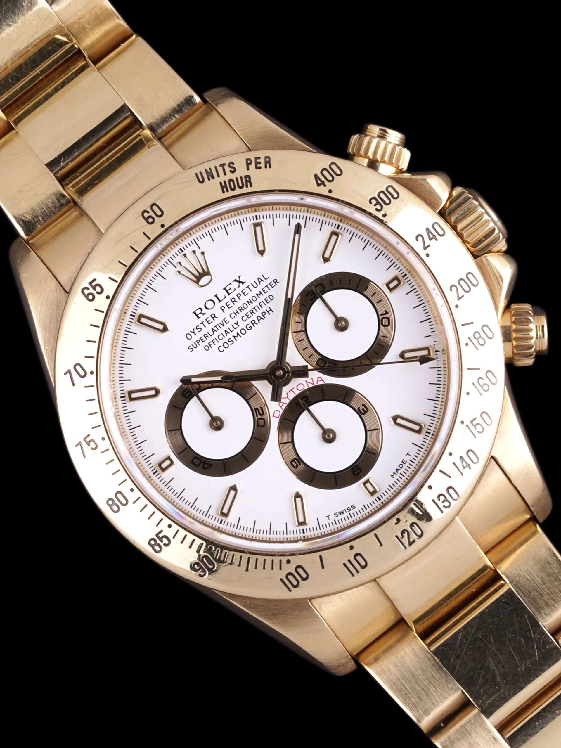 1997 Rolex Zenith Daytona (Ref. 16528) 18k YG White Dial