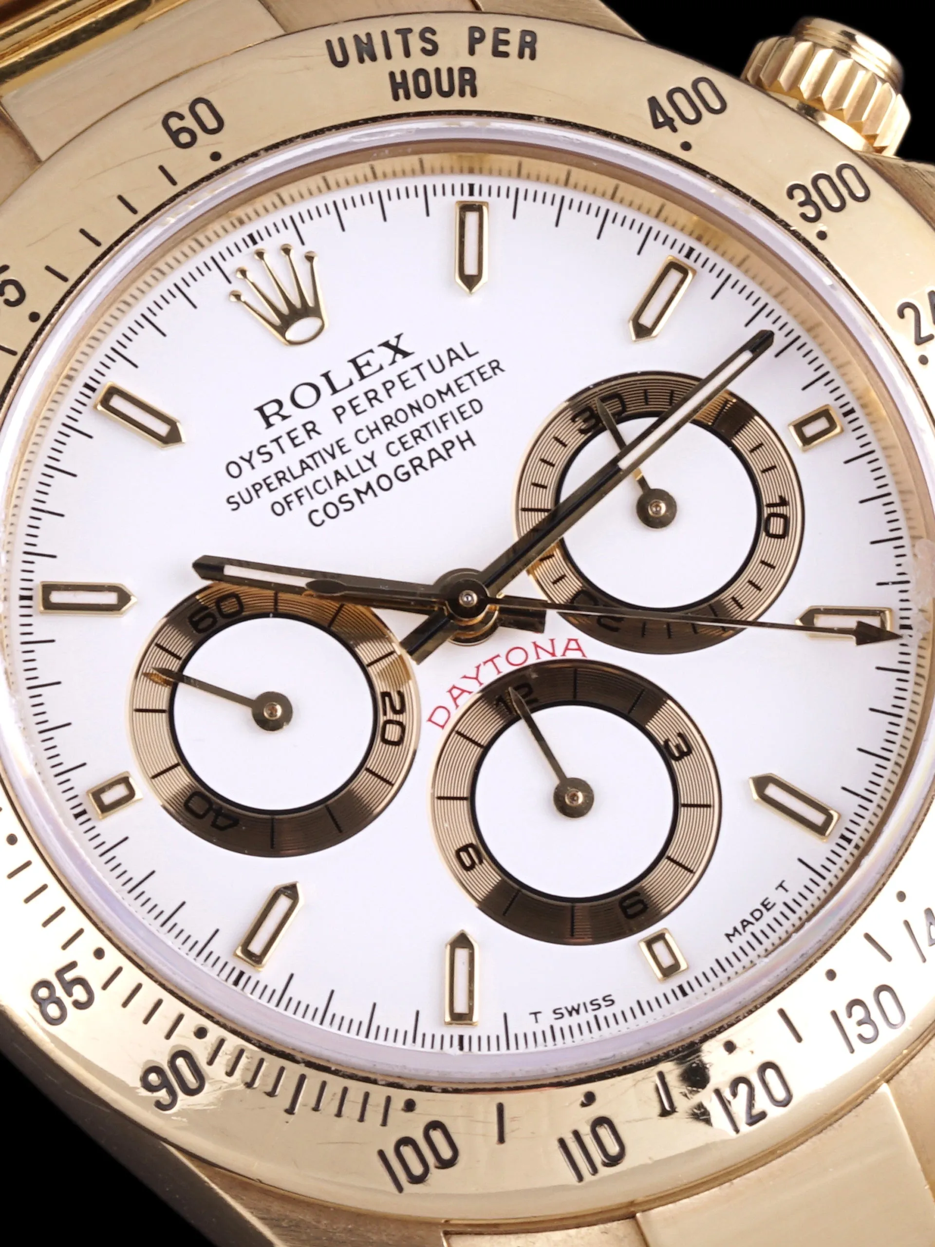 1997 Rolex Zenith Daytona (Ref. 16528) 18k YG White Dial