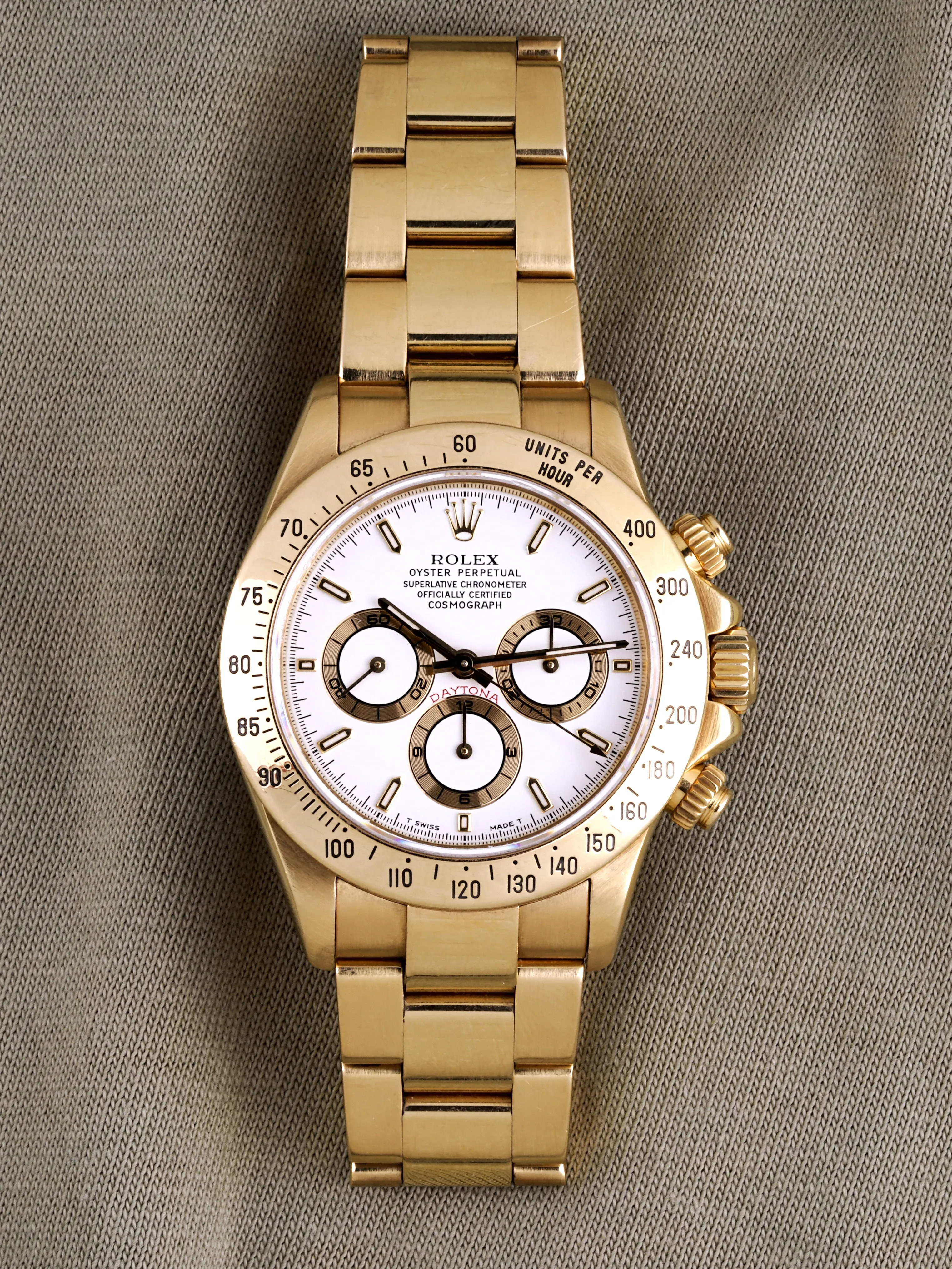 1997 Rolex Zenith Daytona (Ref. 16528) 18k YG White Dial