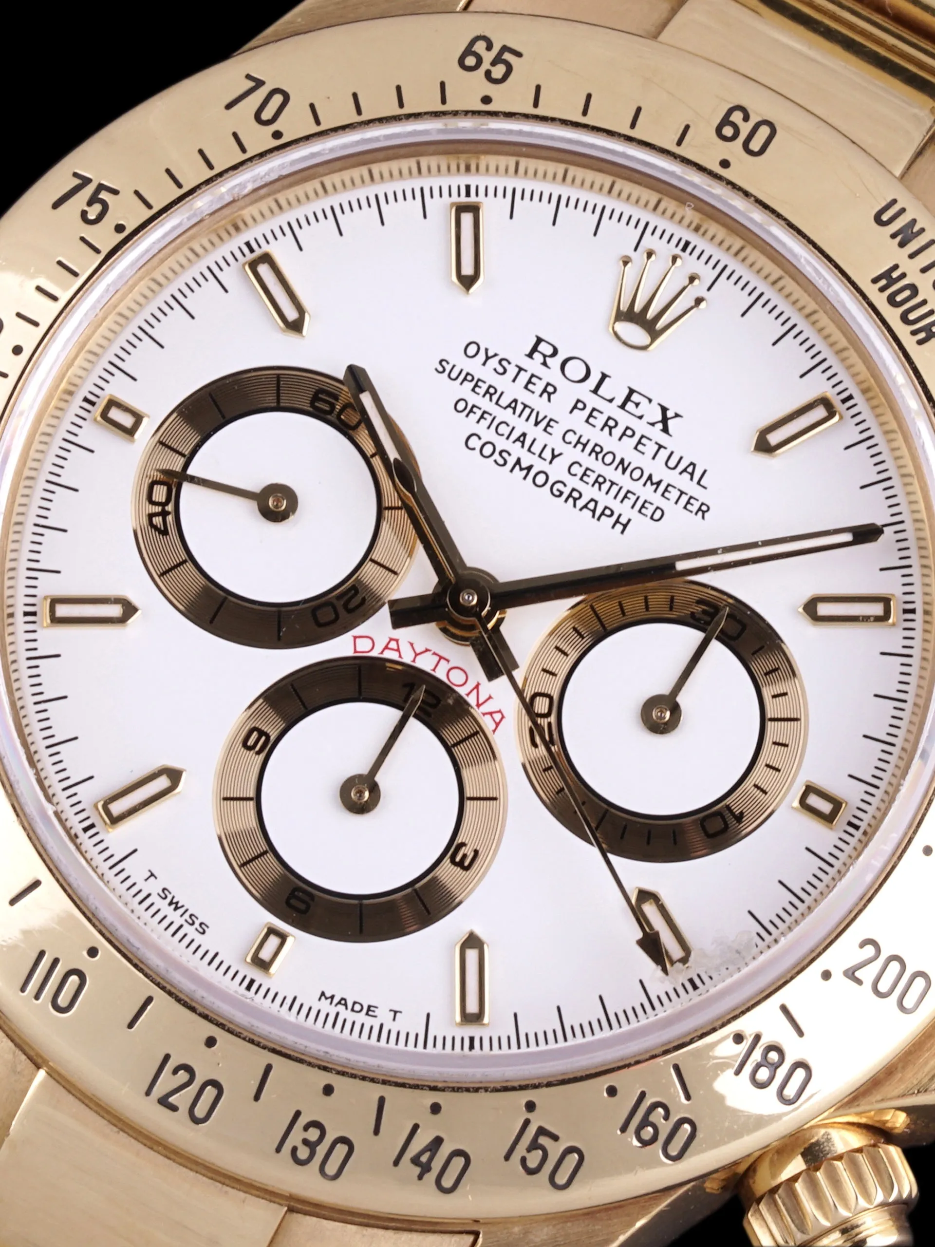 1997 Rolex Zenith Daytona (Ref. 16528) 18k YG White Dial