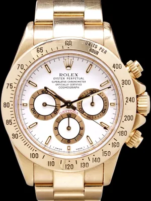 1997 Rolex Zenith Daytona (Ref. 16528) 18k YG White Dial