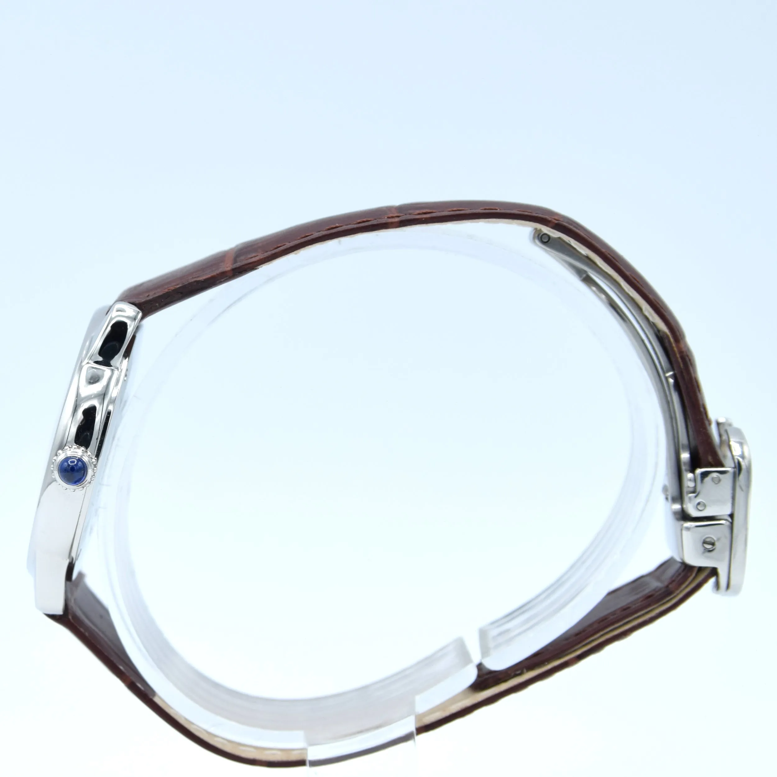 2015 Cartier 29mm Ronde Solo de  2933 - with white Roman Numeral Dial in stainless steel on deployment