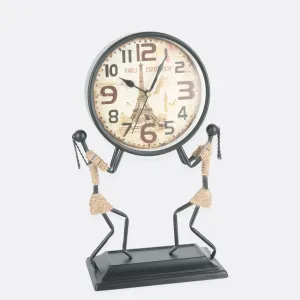 African Lady Timepiece With Twisted Rope Artwork