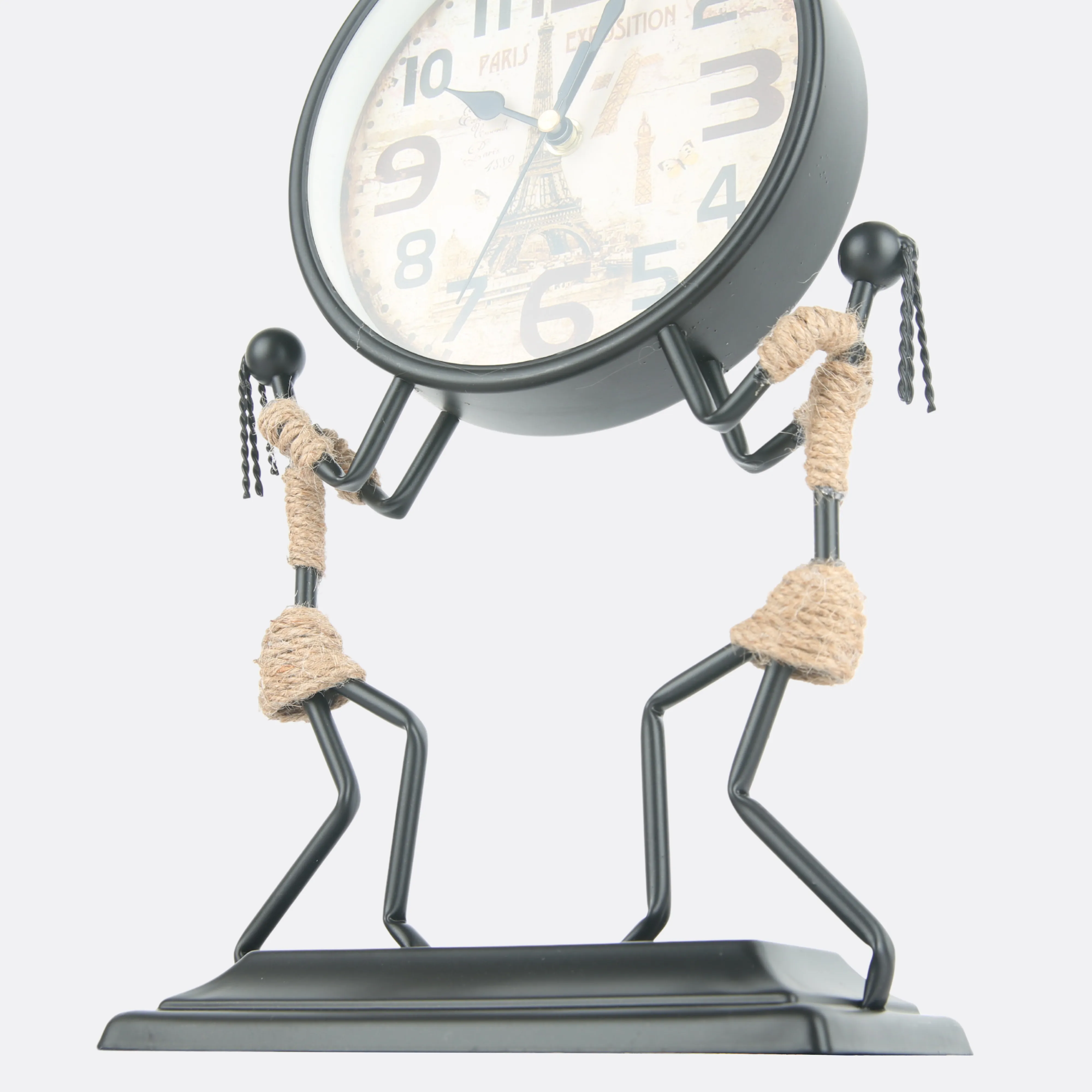 African Lady Timepiece With Twisted Rope Artwork