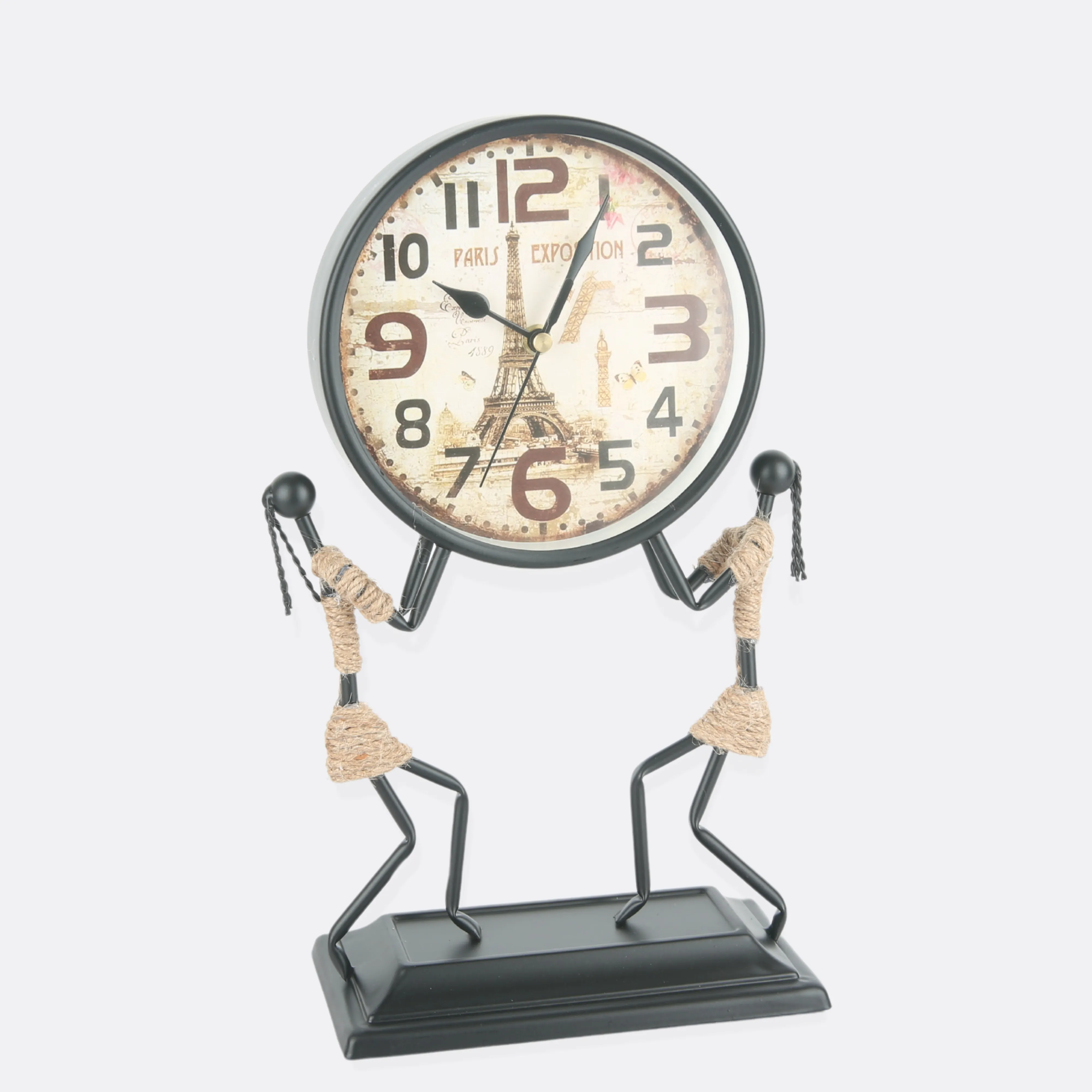 African Lady Timepiece With Twisted Rope Artwork