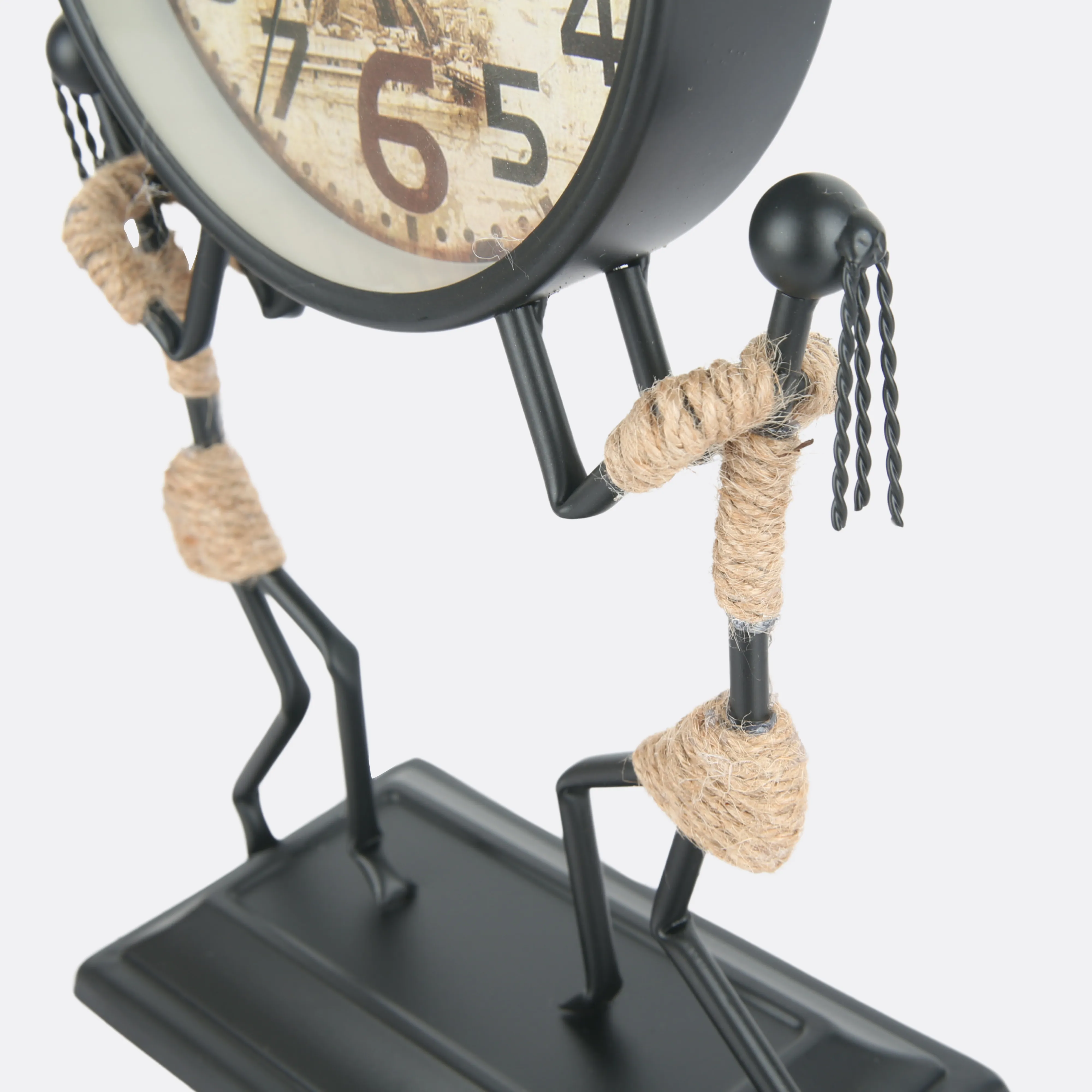 African Lady Timepiece With Twisted Rope Artwork