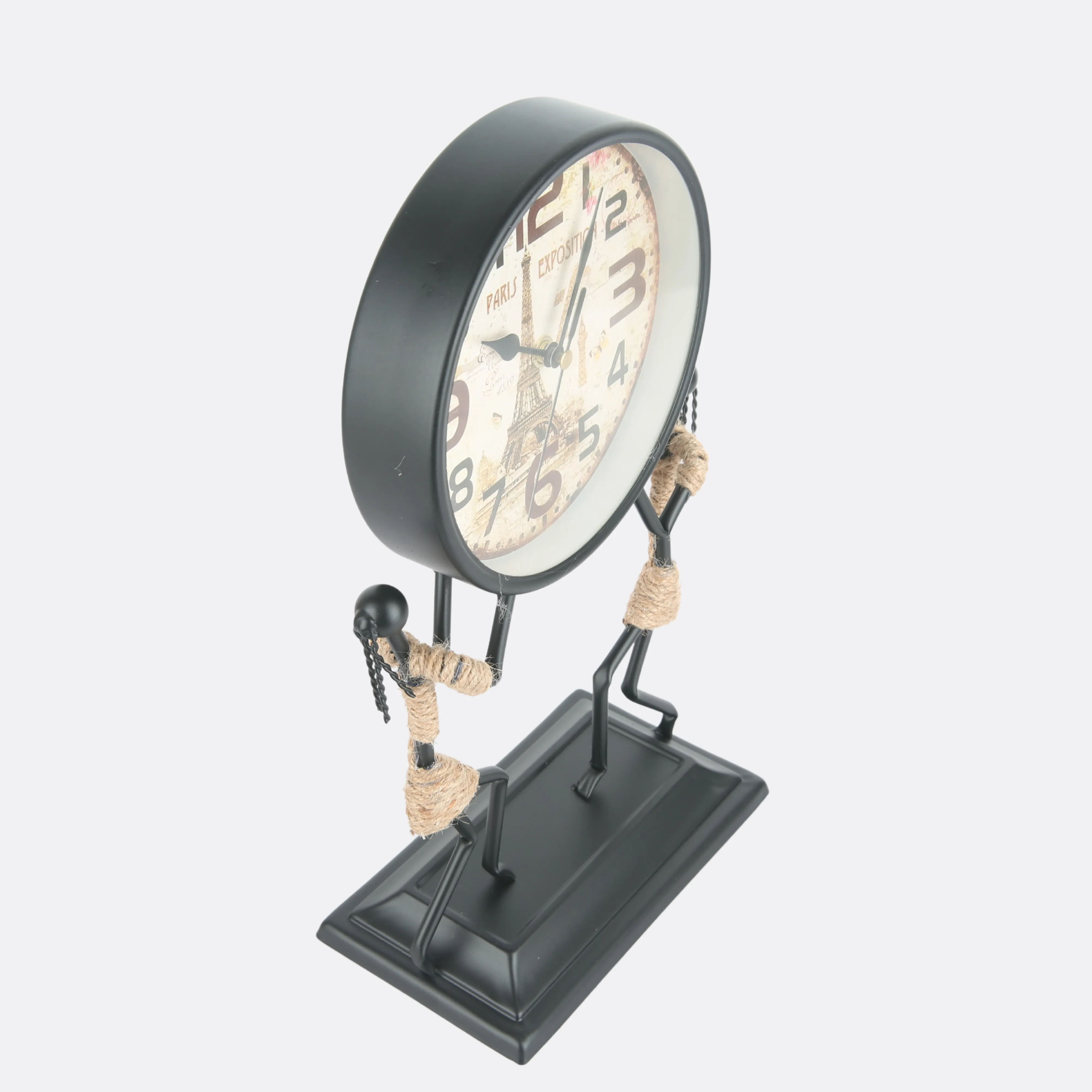African Lady Timepiece With Twisted Rope Artwork