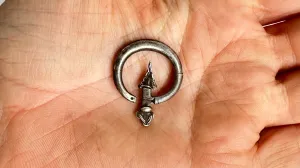 Antique Hmong Silver Tribal Earring. Northern Vietnam. Gauged Earrings. 0648