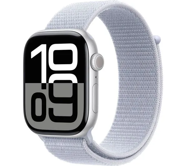 APPLE Watch Series 10 - 46mm Silver Aluminium Case with Blue Sport Loop - Very Good