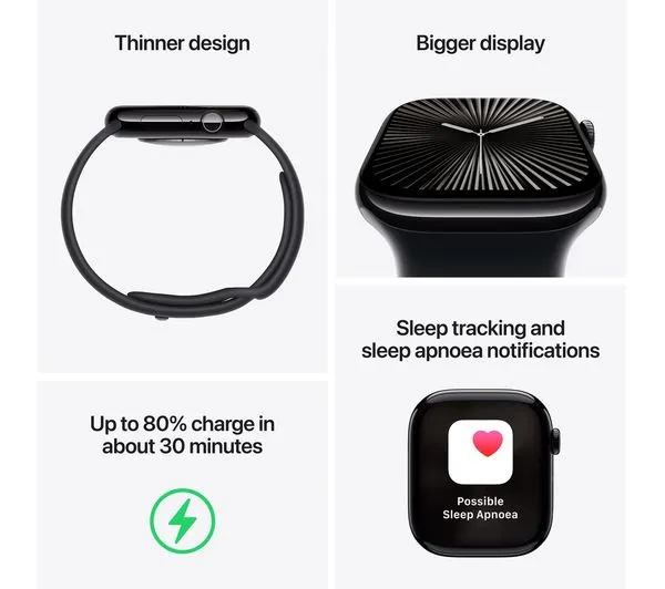 APPLE Watch Series 10 - 46mm Silver Aluminium Case with Blue Sport Loop - Very Good