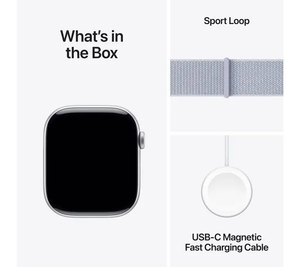 APPLE Watch Series 10 - 46mm Silver Aluminium Case with Blue Sport Loop - Very Good