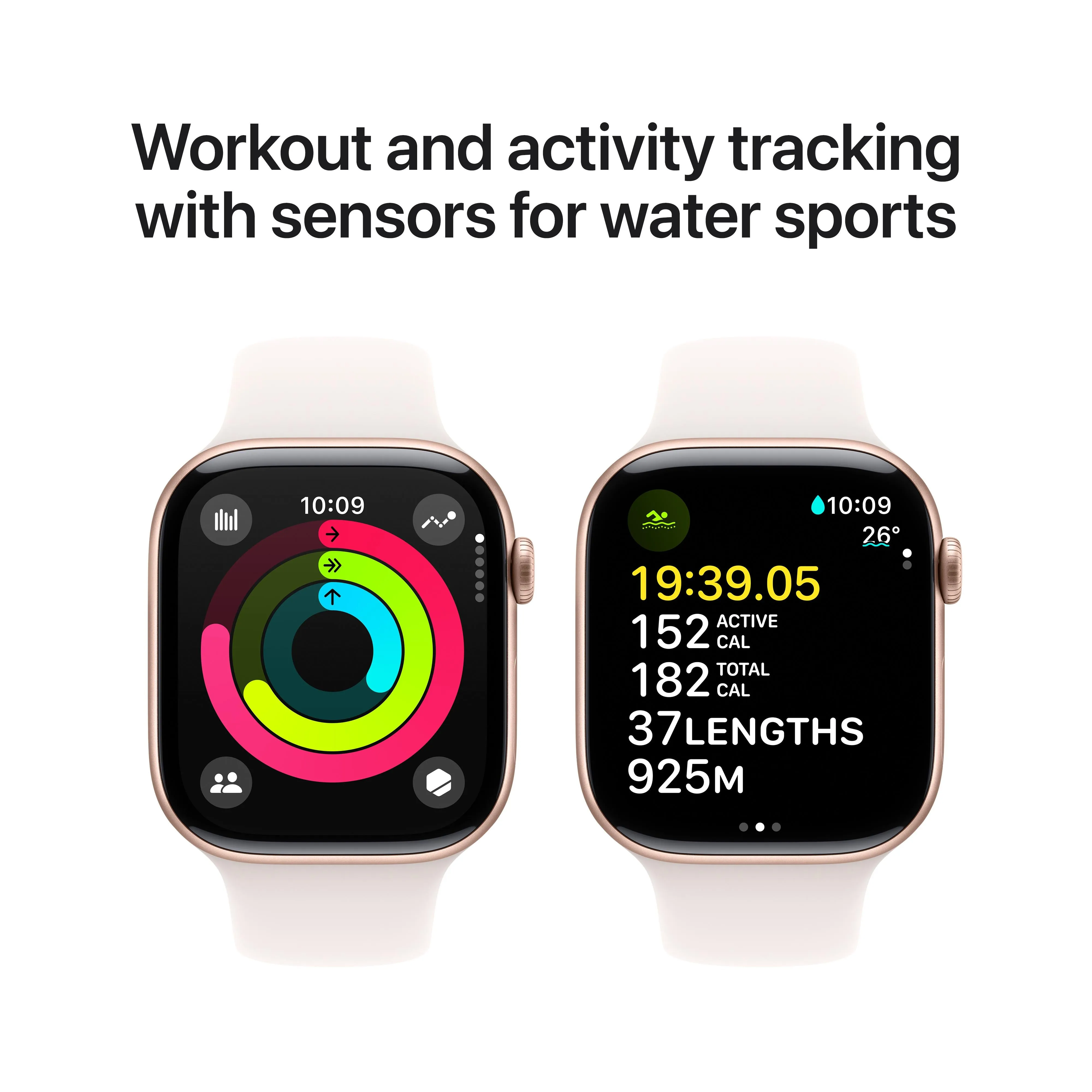 Apple Watch Series 10 GPS   Cellular 46mm Rose Gold Aluminium Case with Light Blush Sport Band - S/M