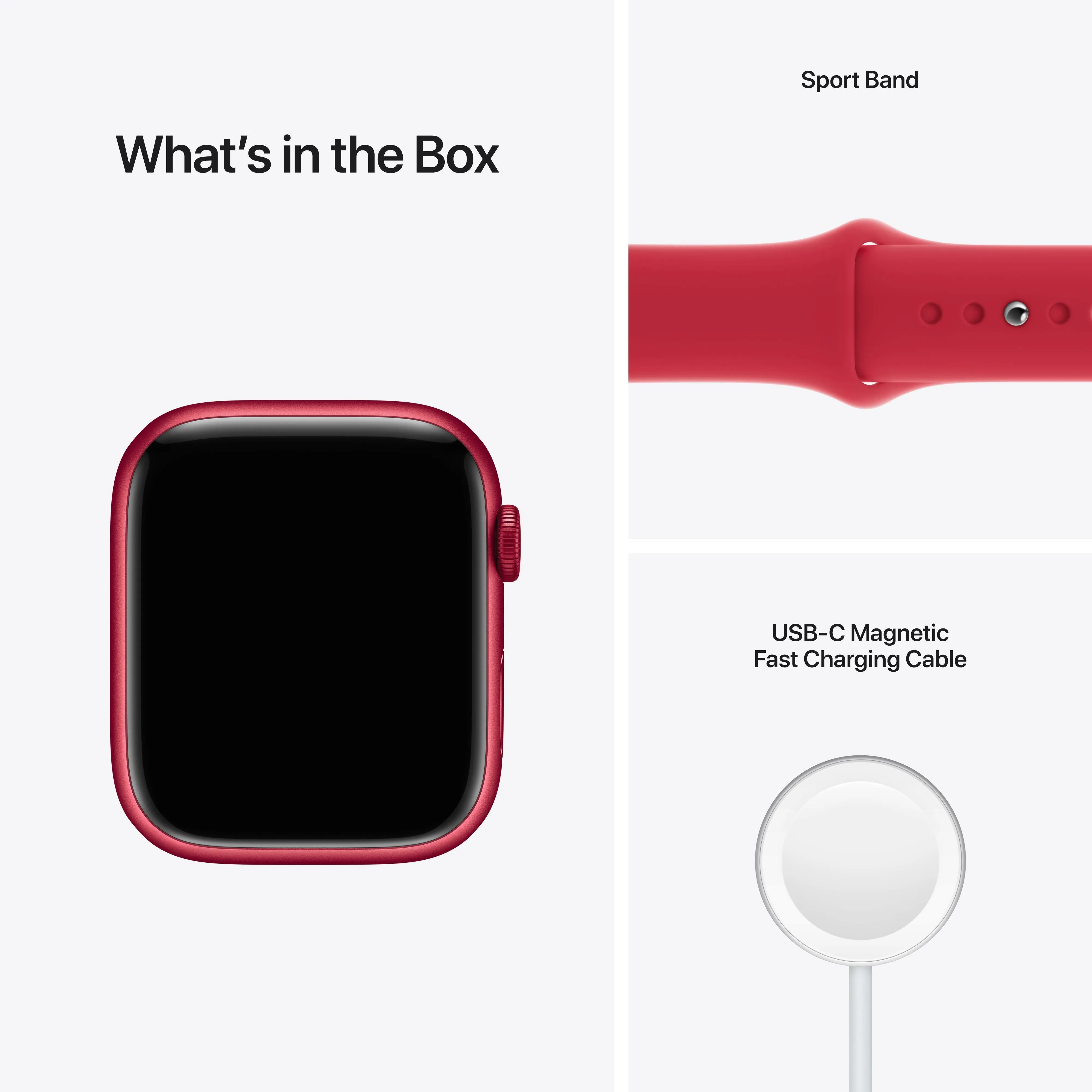 Apple Watch Series 7 GPS, 45mm (PRODUCT)RED Aluminium Case with (PRODUCT)RED Sport Band - Regular