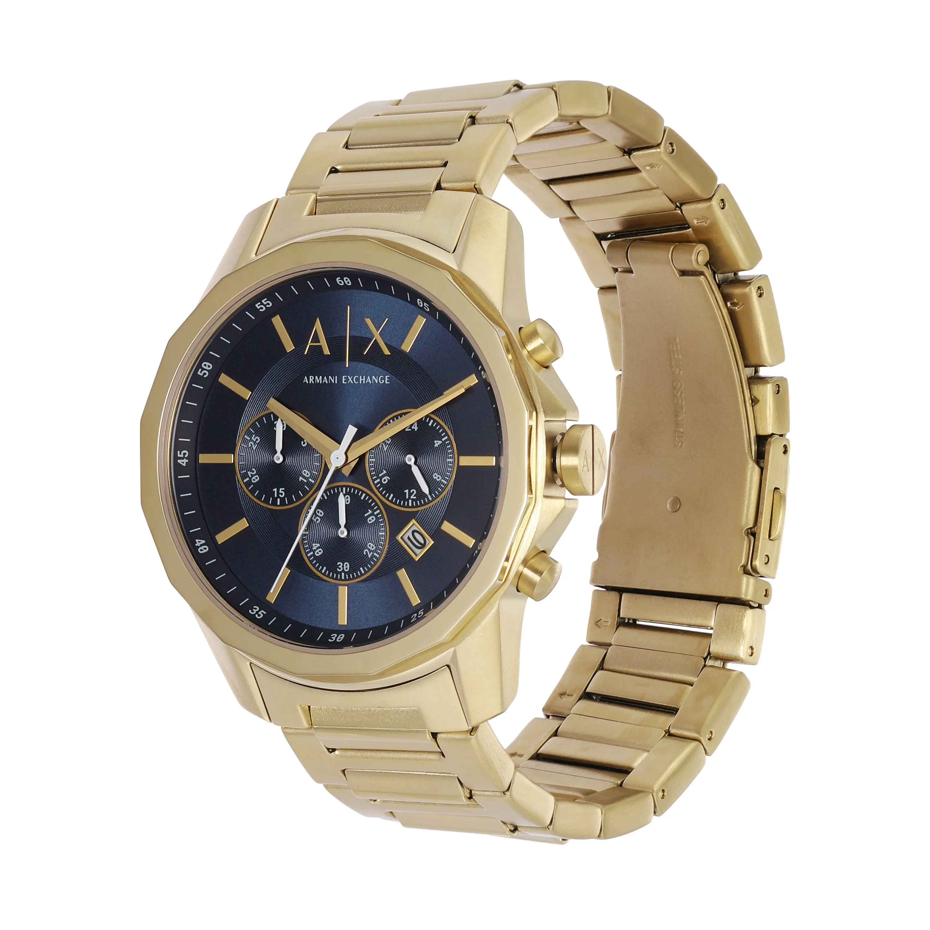 Armani Exchange Chronograph Gold-Tone Stainless Steel Watch and Bracelet Set AX7151SET