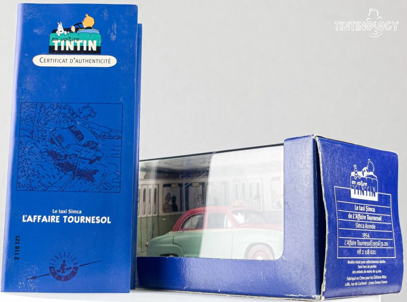 ATLAS TINTIN CAR # 21 Simca Taxi - Calculus Affair Herge model car 1/43 Scale