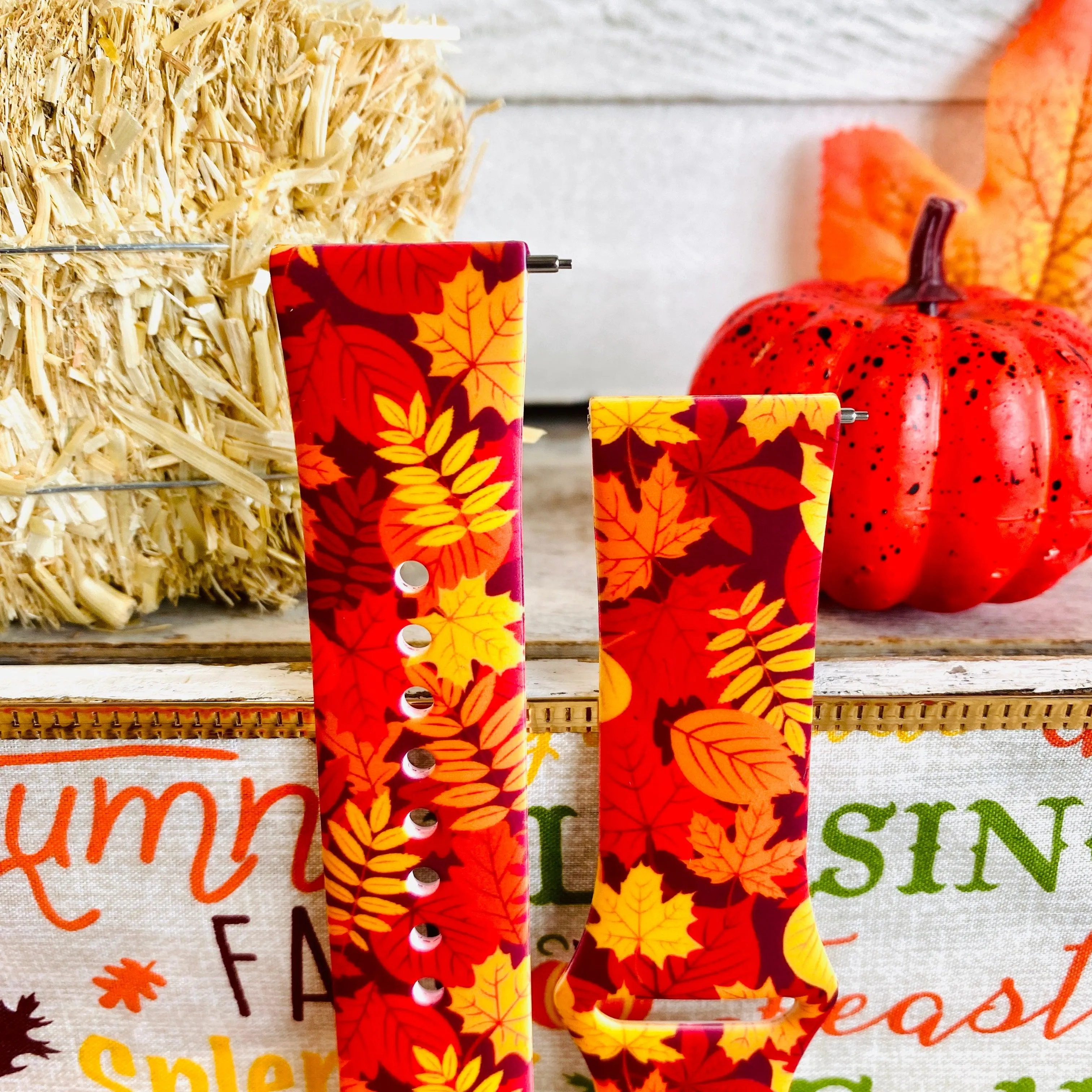 Autumn Leaf Print Silicone Band For Fitbit Versa 1/2