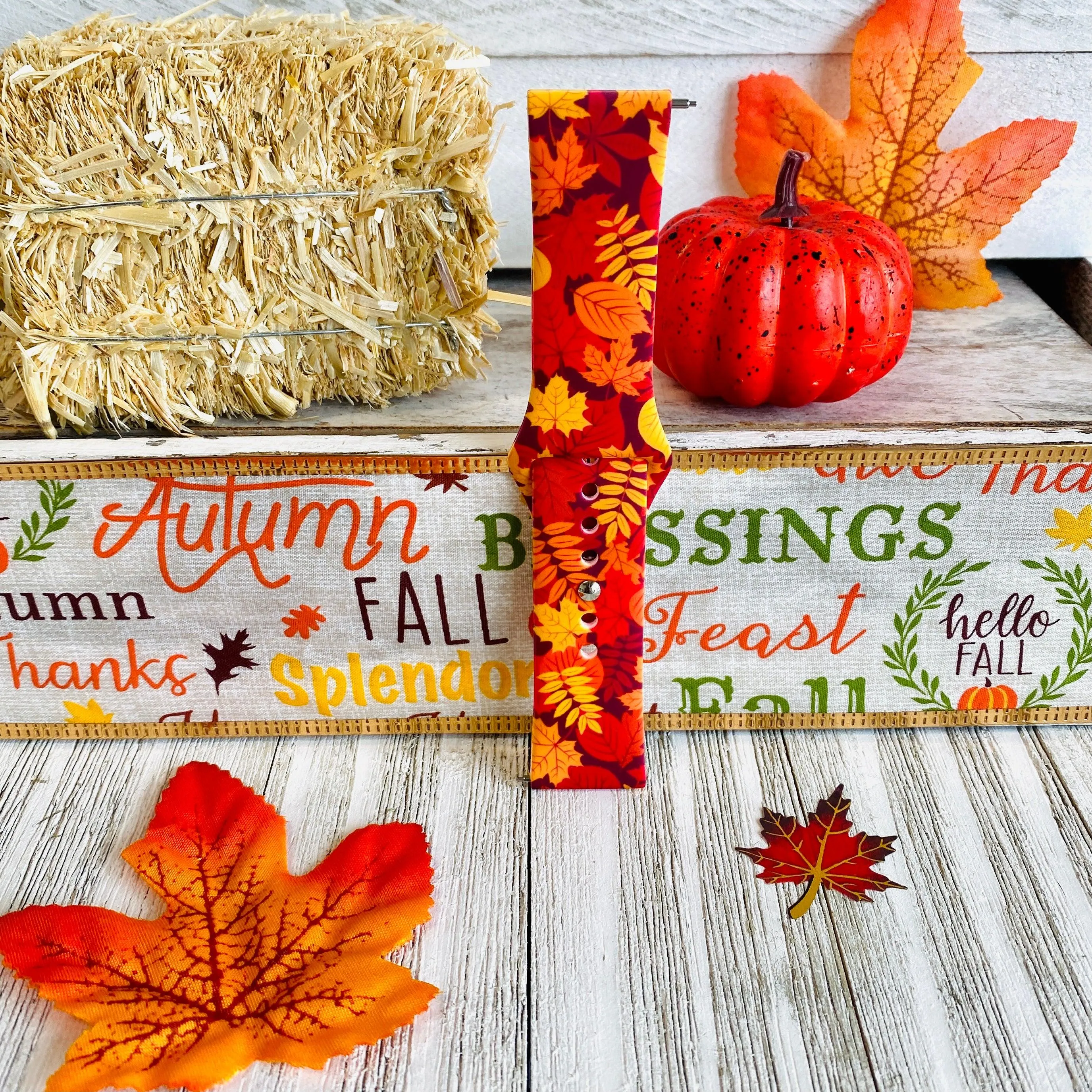 Autumn Leaf Print Silicone Band For Fitbit Versa 1/2