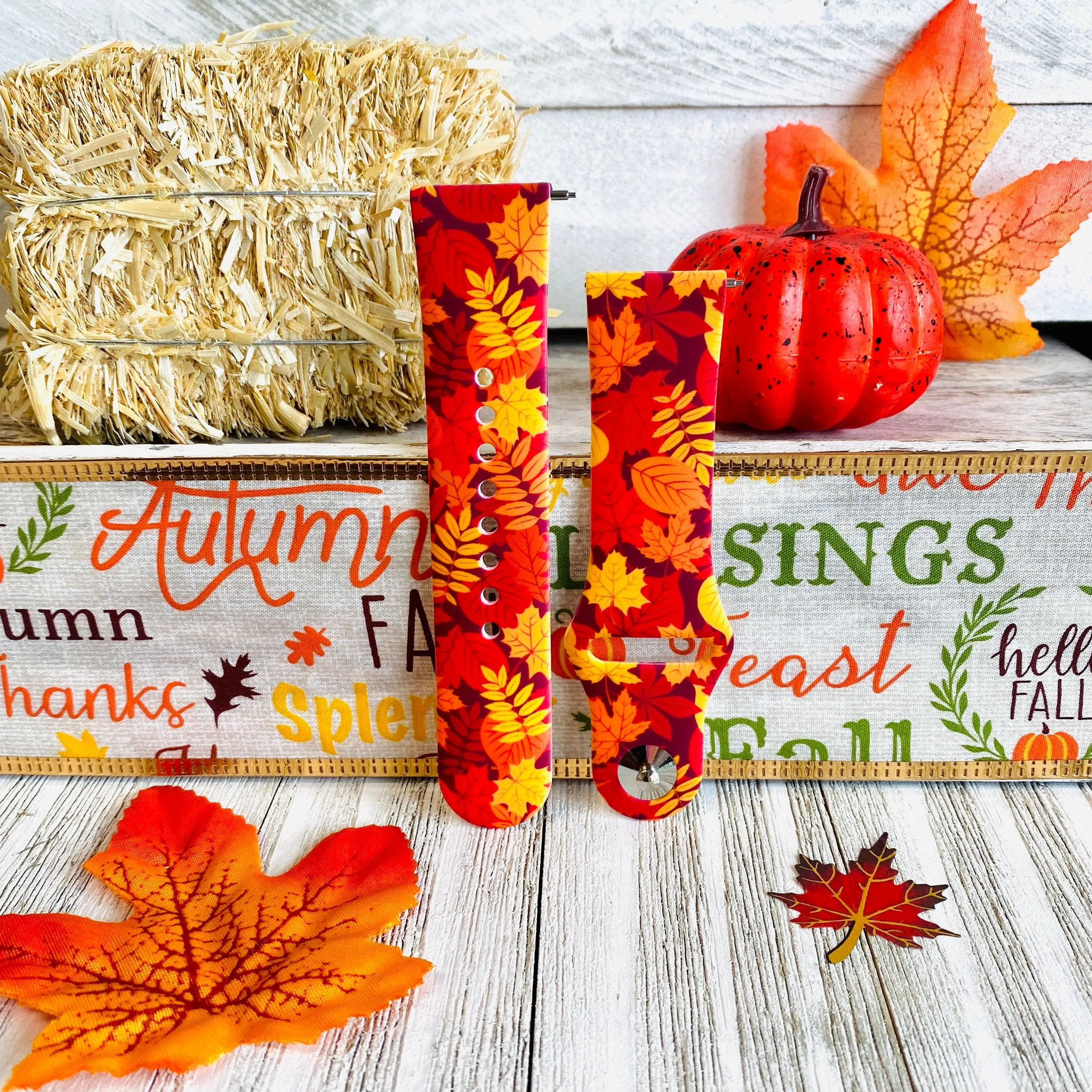 Autumn Leaf Print Silicone Band For Fitbit Versa 1/2