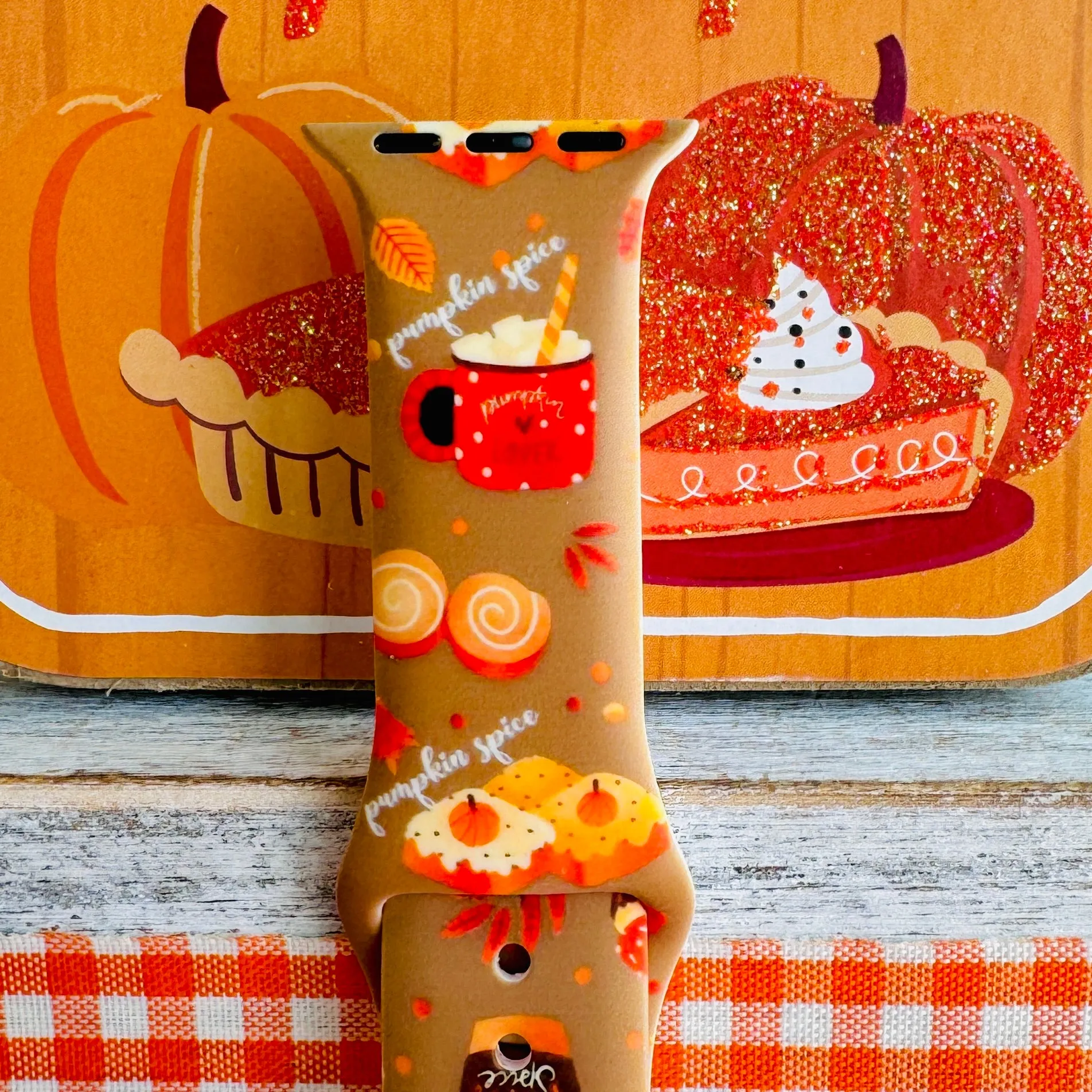 Autumn Treats & Sweets Print Silicone Band For Apple Watch