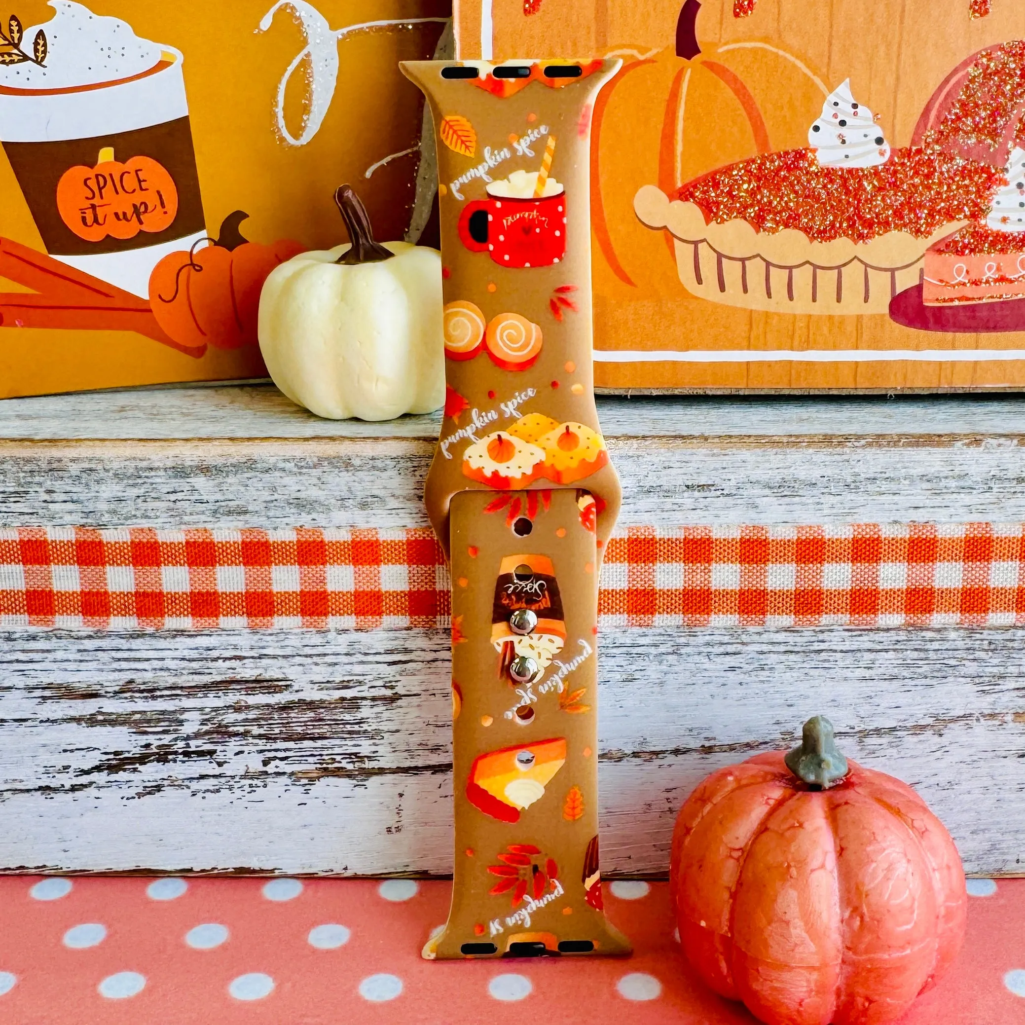 Autumn Treats & Sweets Print Silicone Band For Apple Watch