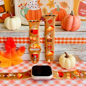 Autumn Treats & Sweets Print Silicone Band For Apple Watch