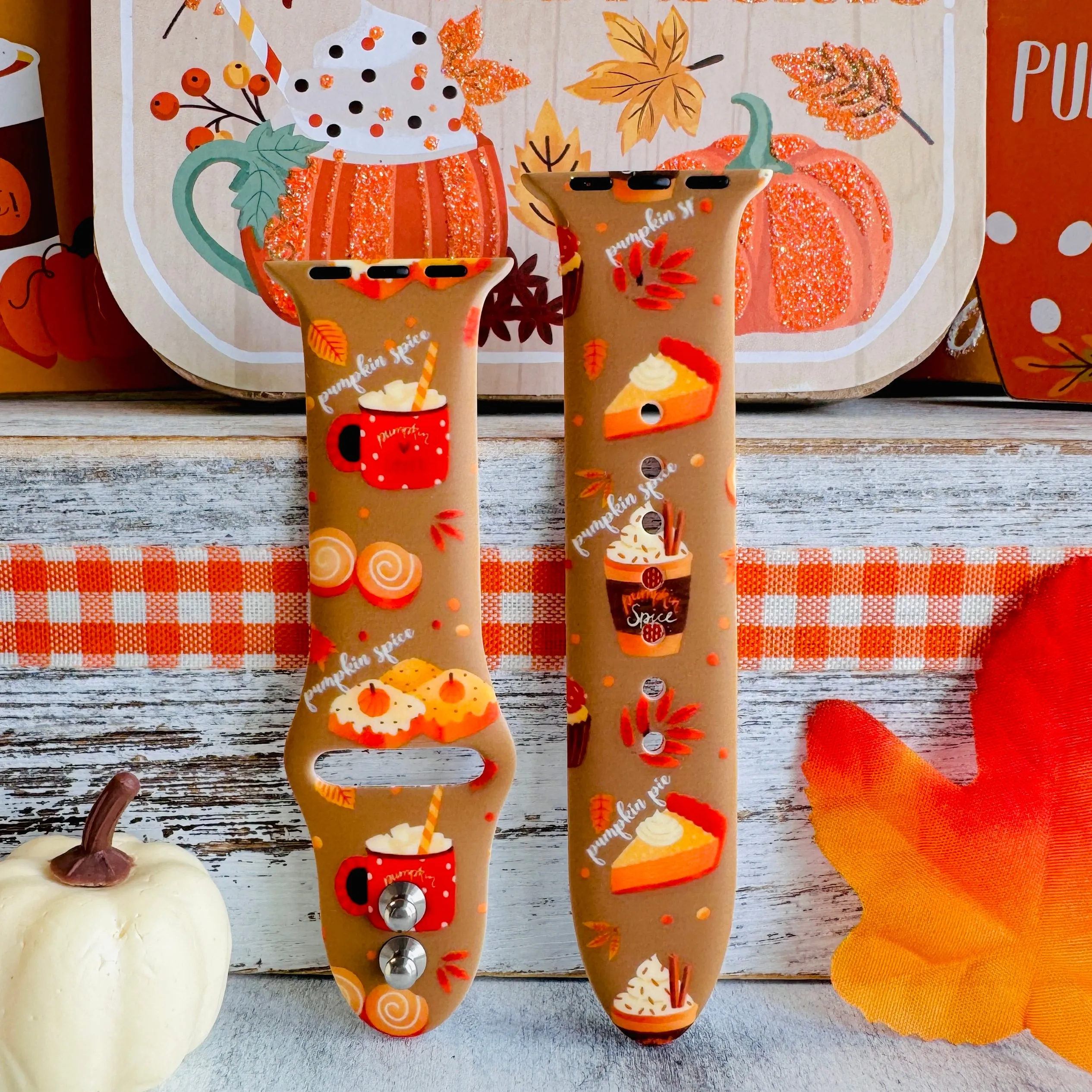 Autumn Treats & Sweets Print Silicone Band For Apple Watch