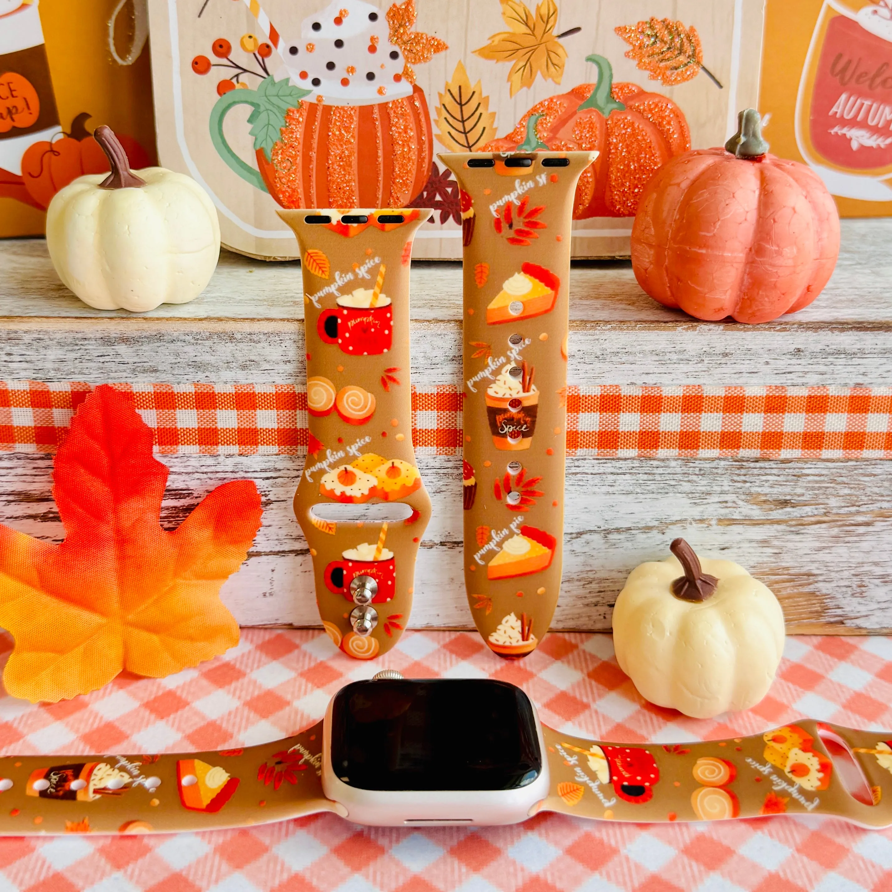 Autumn Treats & Sweets Print Silicone Band For Apple Watch